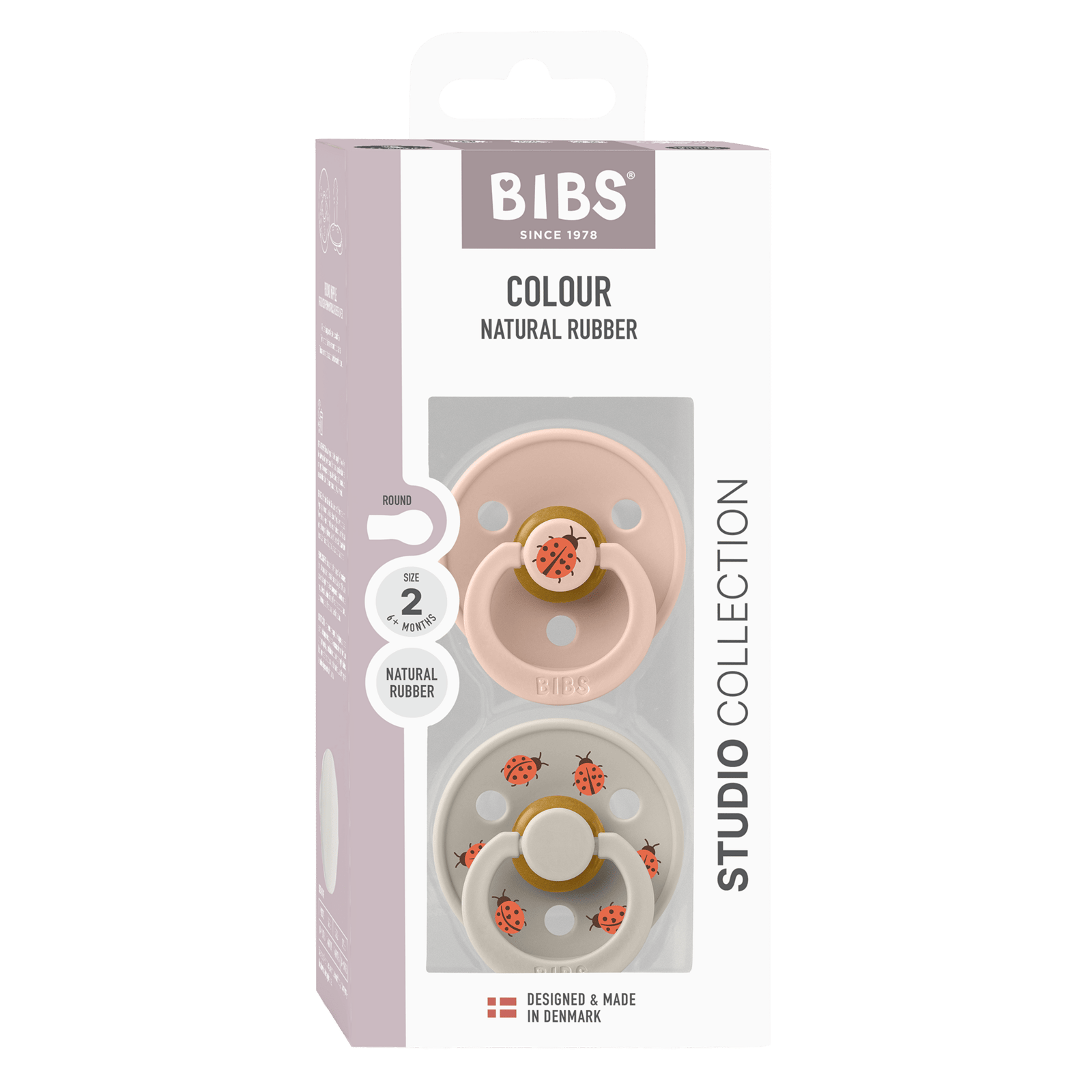 BIBS Studio Colour Ladybug Latex 6+ månader Size 2 Blush Mix 2 st