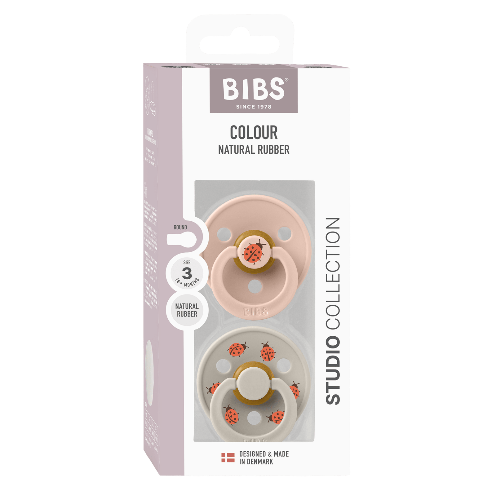 BIBS Studio Colour Ladybug Latex 18+ månader Size 3 Blush Mix 2 st
