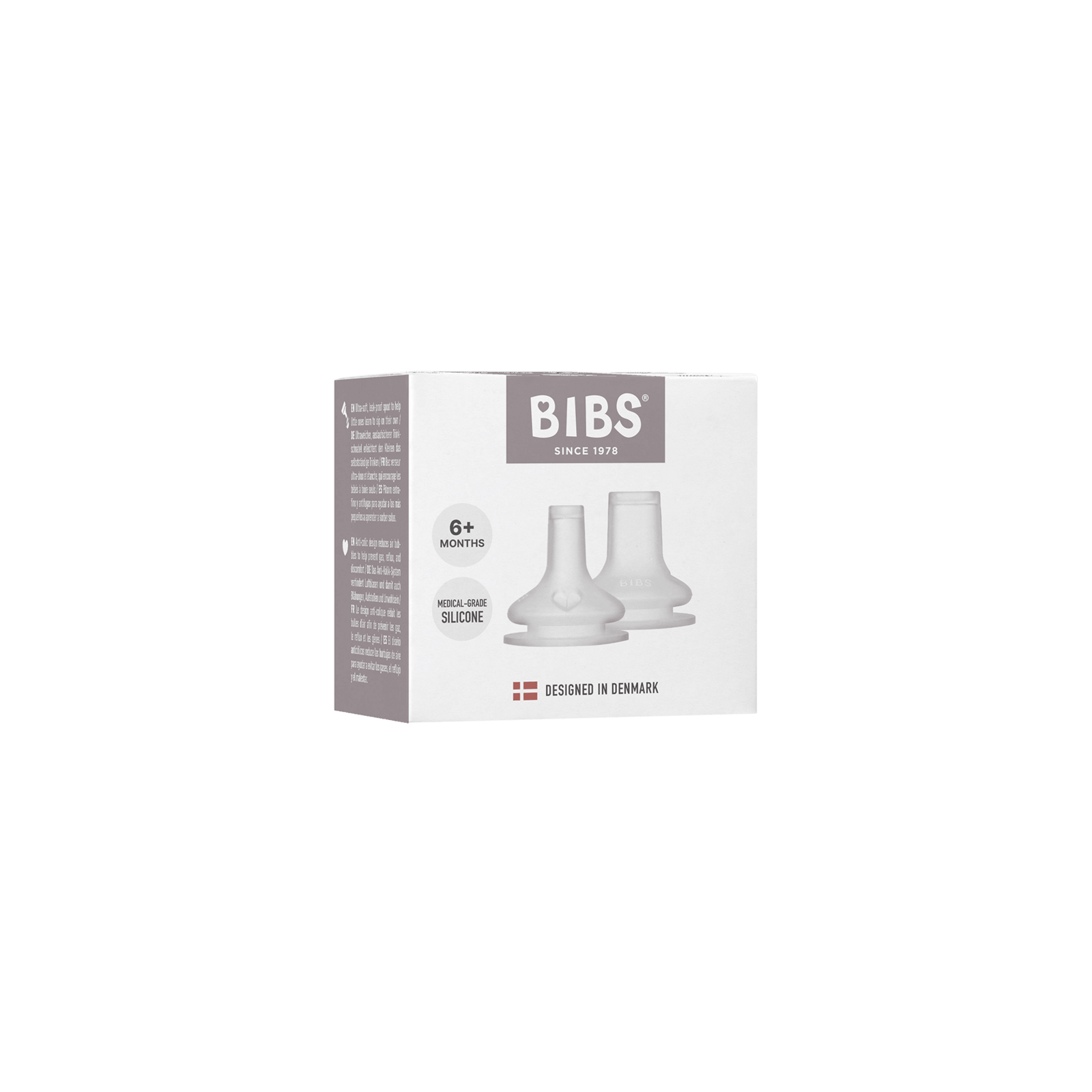 BIBS Baby Bottle Spout Silicone 6+ Månader 2 pack