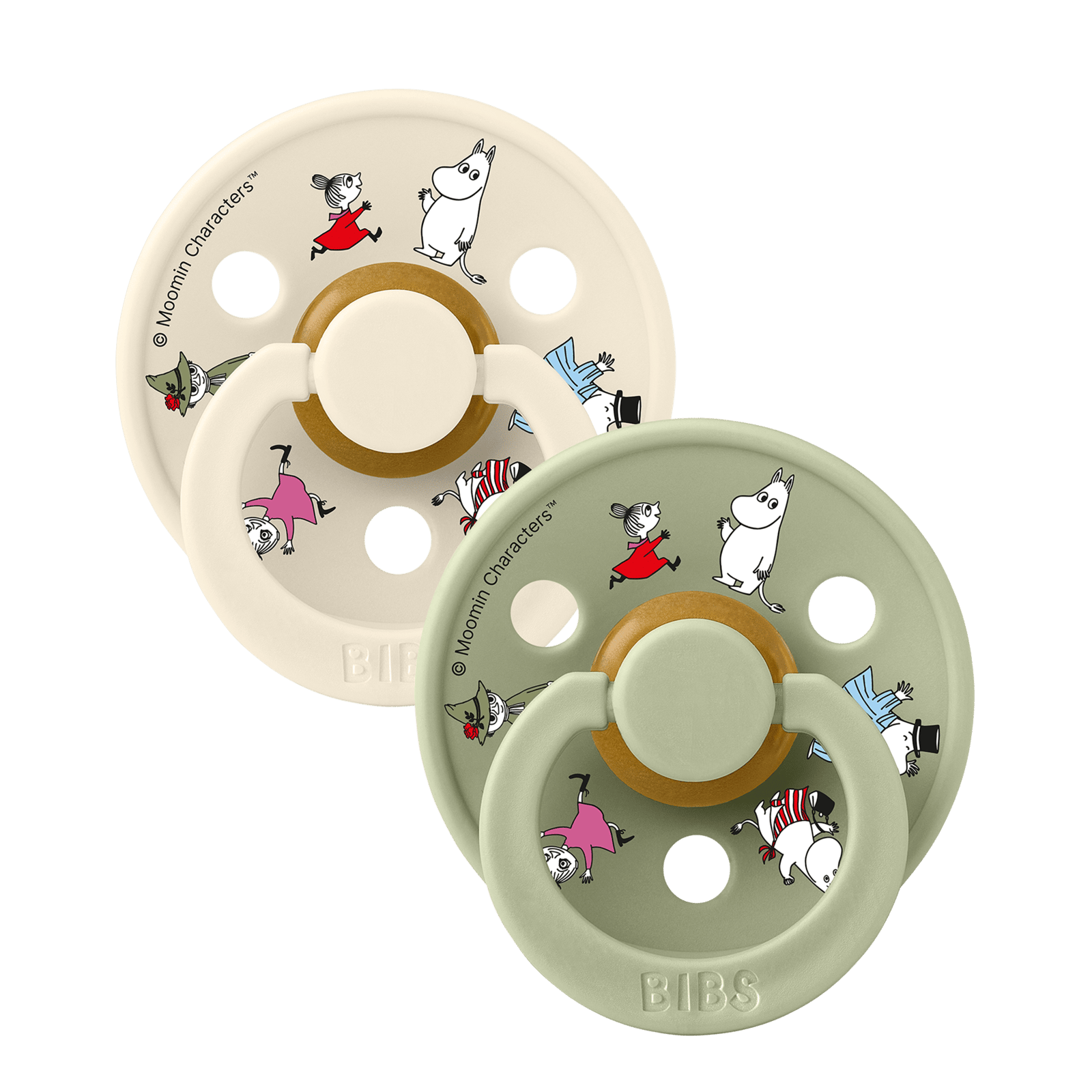 BIBS x Moomin Pacifier Colour Friends Latex 0+ Månader Size 1 Ivory Mix 2 st