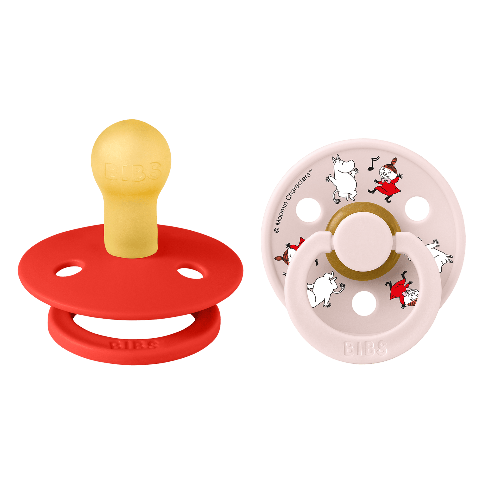 BIBS x Moomin Pacifier Colour Dancing Latex 0+ Månader Size 1 Candy Apple Mix 2 st