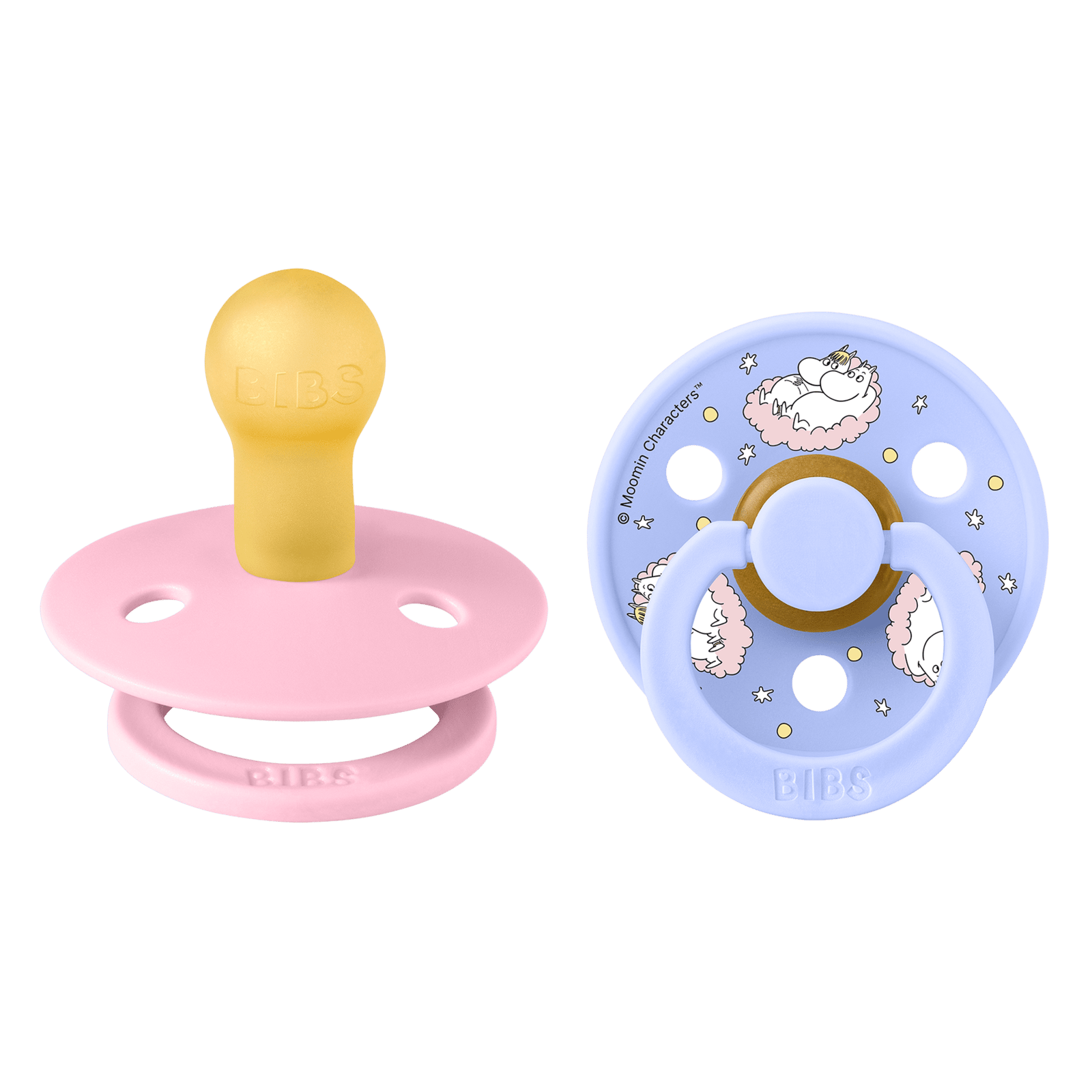 BIBS x Moomin Pacifier Colour Dreaming Latex 0+ Månader Size 1 Baby Pink Mix 2 st