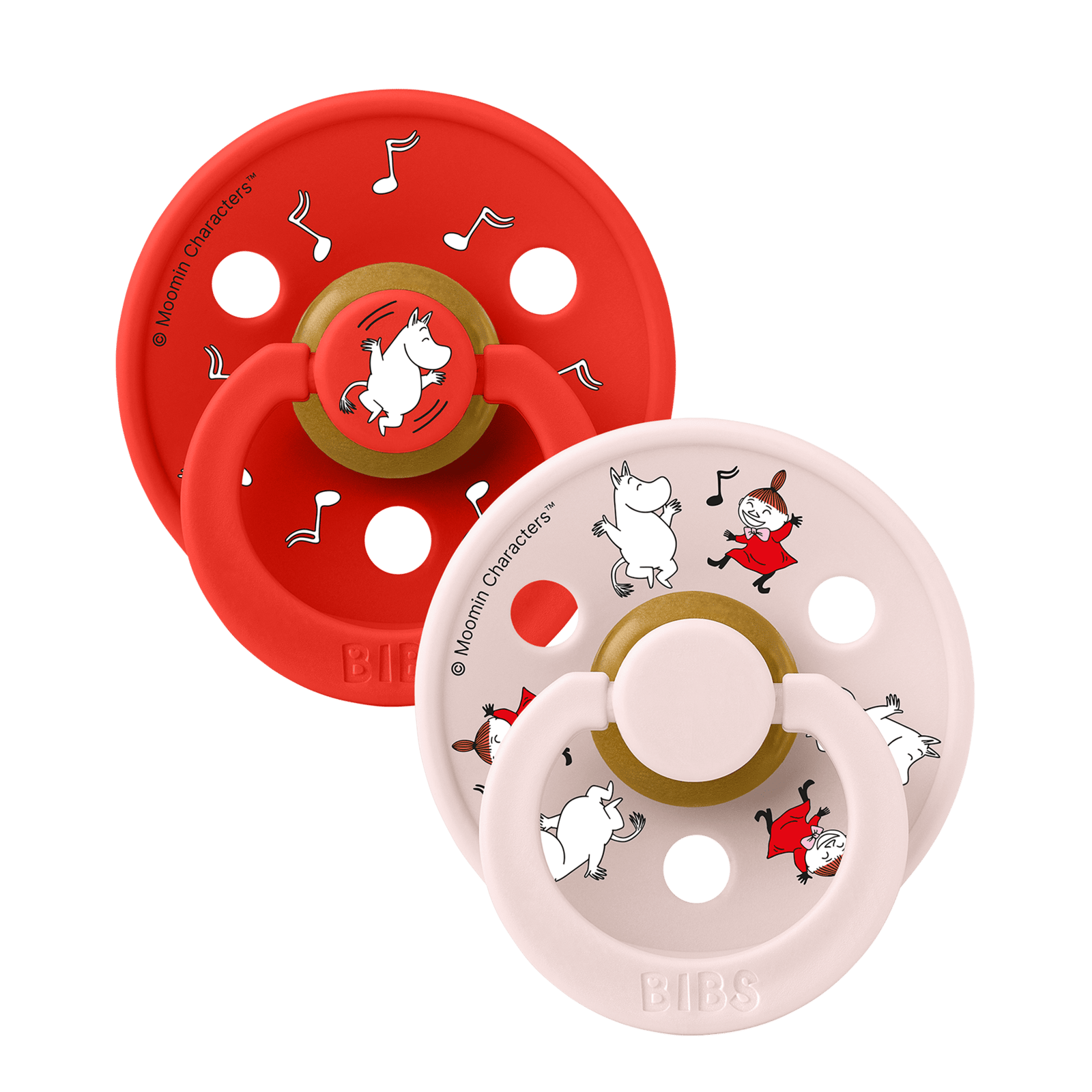 BIBS x Moomin Pacifier Colour  Dancing Latex 6+ Månader Size 2 Candy Apple Mix 2 st