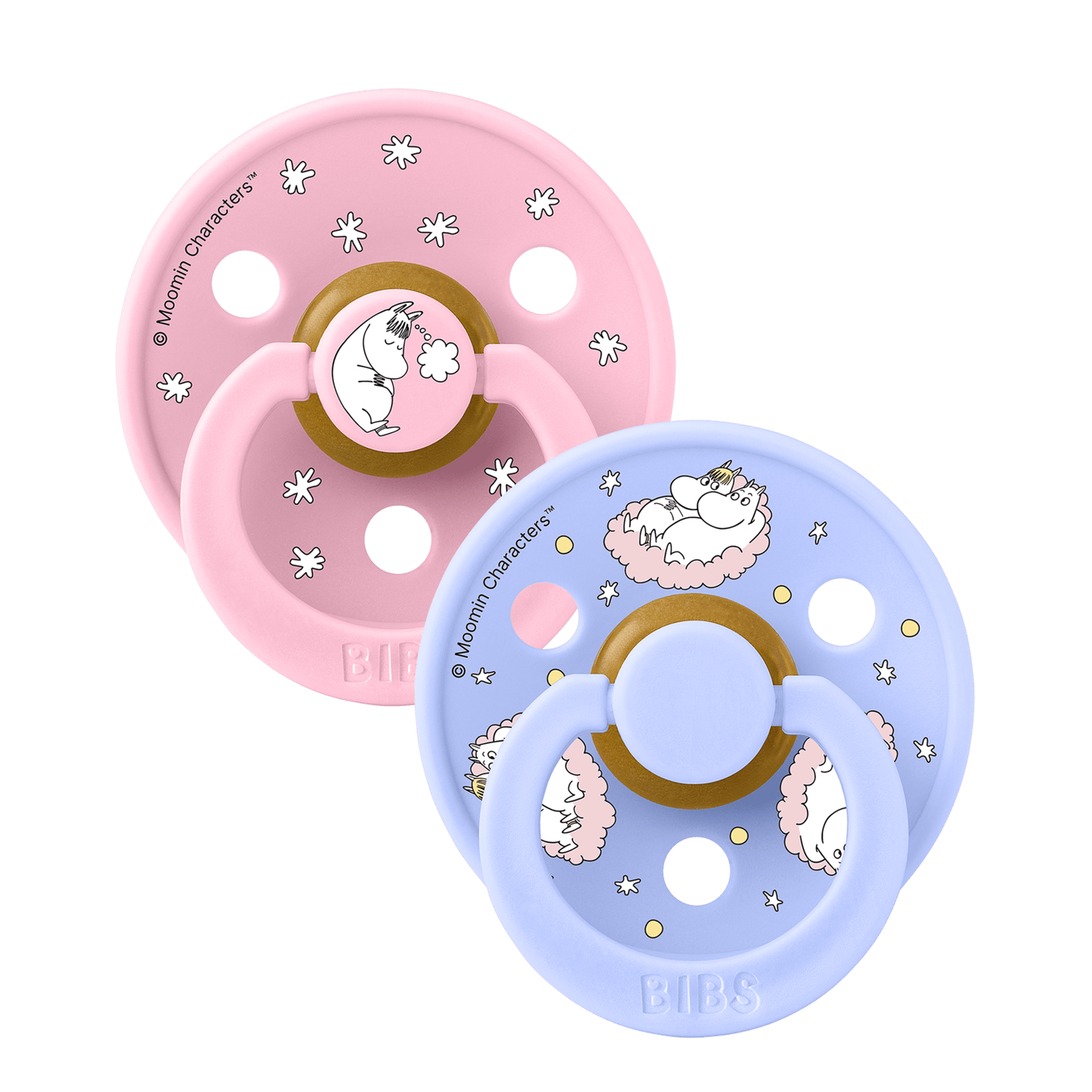 BIBS x Moomin Pacifier Colour Dreaming Latex 6+ Månader Size 2 Baby Pink mix 2st