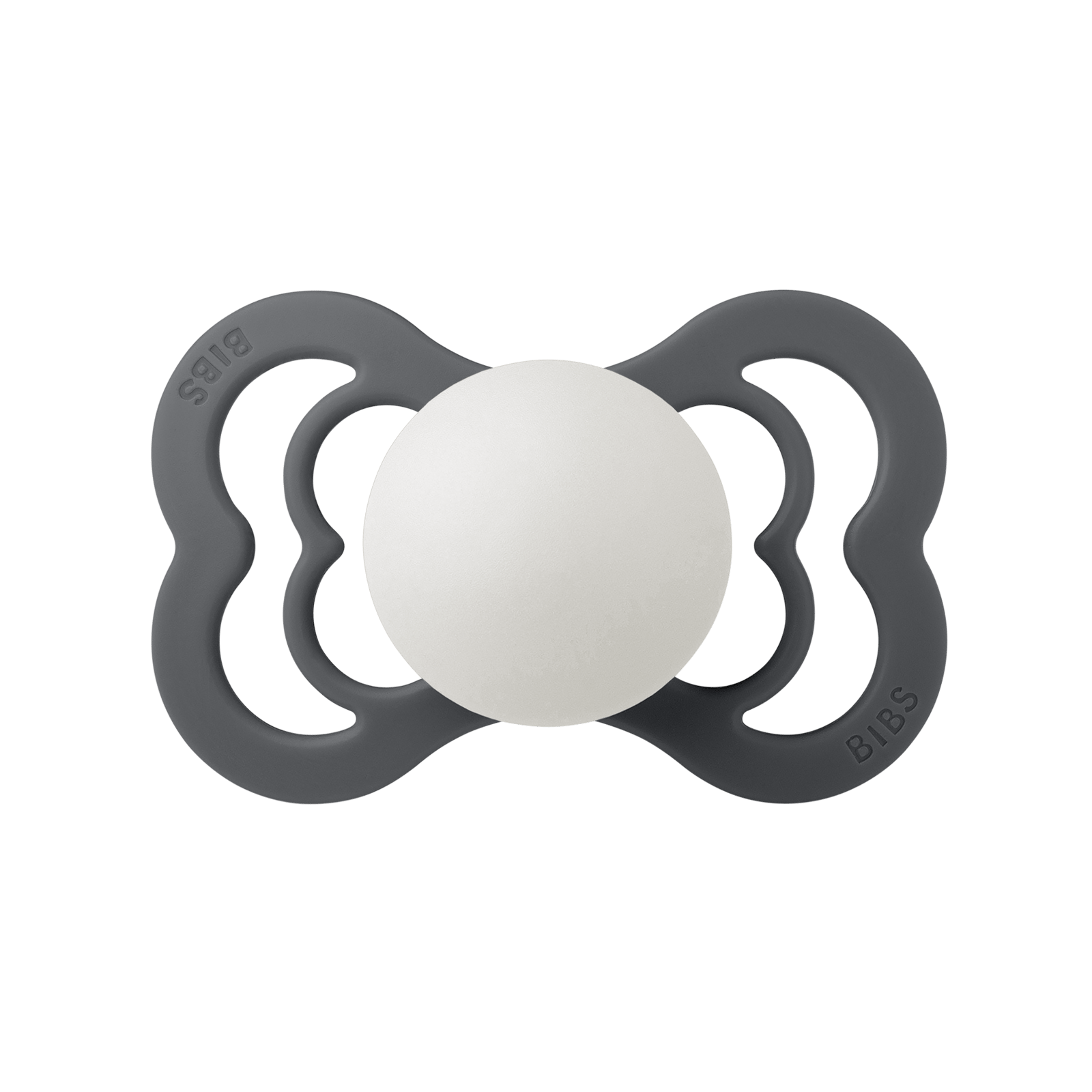 BIBS Pacifier Supreme Silicone 6+ månader Size 2 Iron GLOW