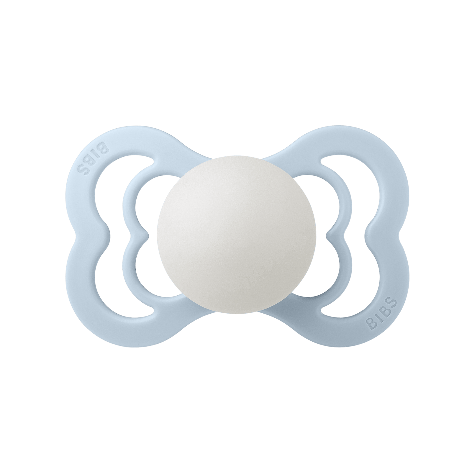 BIBS Pacifier Supreme Silicone 6+ månader Size 2 Baby Blue GLOW