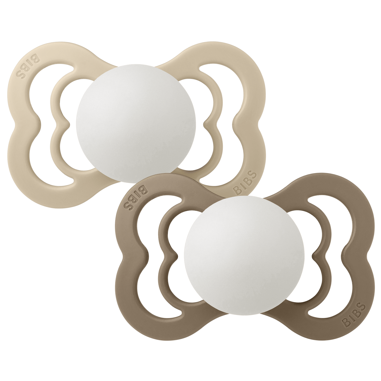 BIBS Pacifier Supreme Silicone Size 2 Vanilla Glow/Dark Oak Glow 2 st