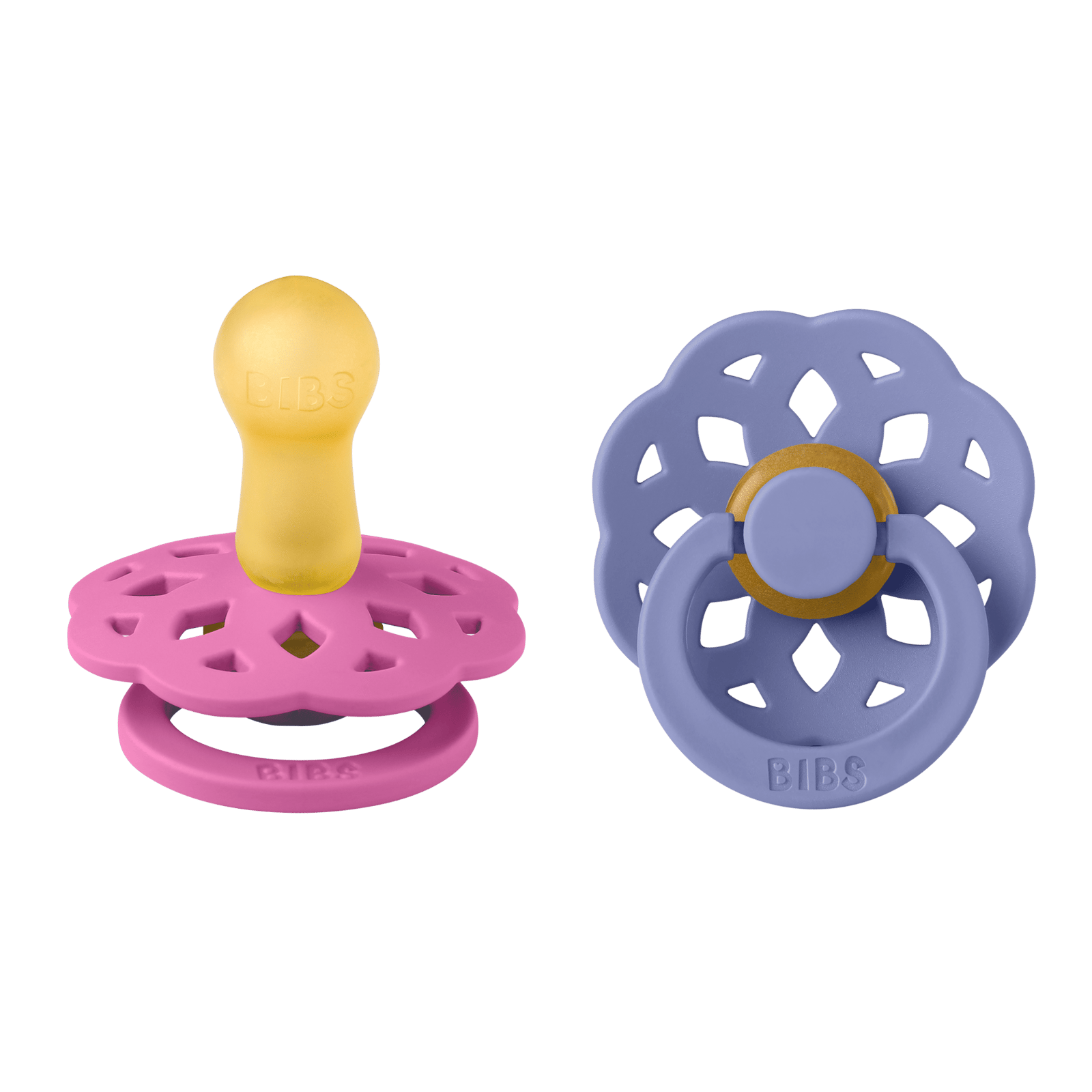 BIBS Pacifier Boheme Latex 6+ månader Size 2 Bubblegum/Peri 2 st