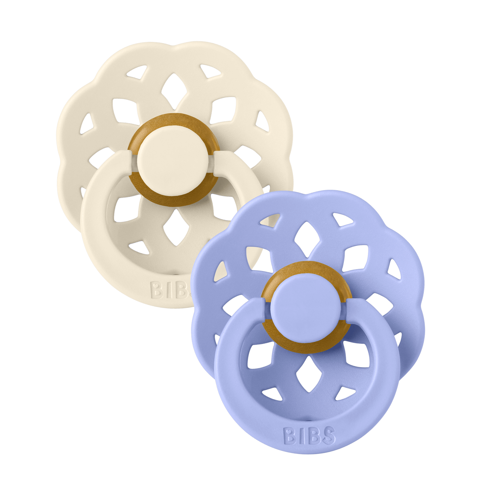 BIBS Pacifier Boheme Latex 6+ månader Size 2 Ivory/Hush 2 st