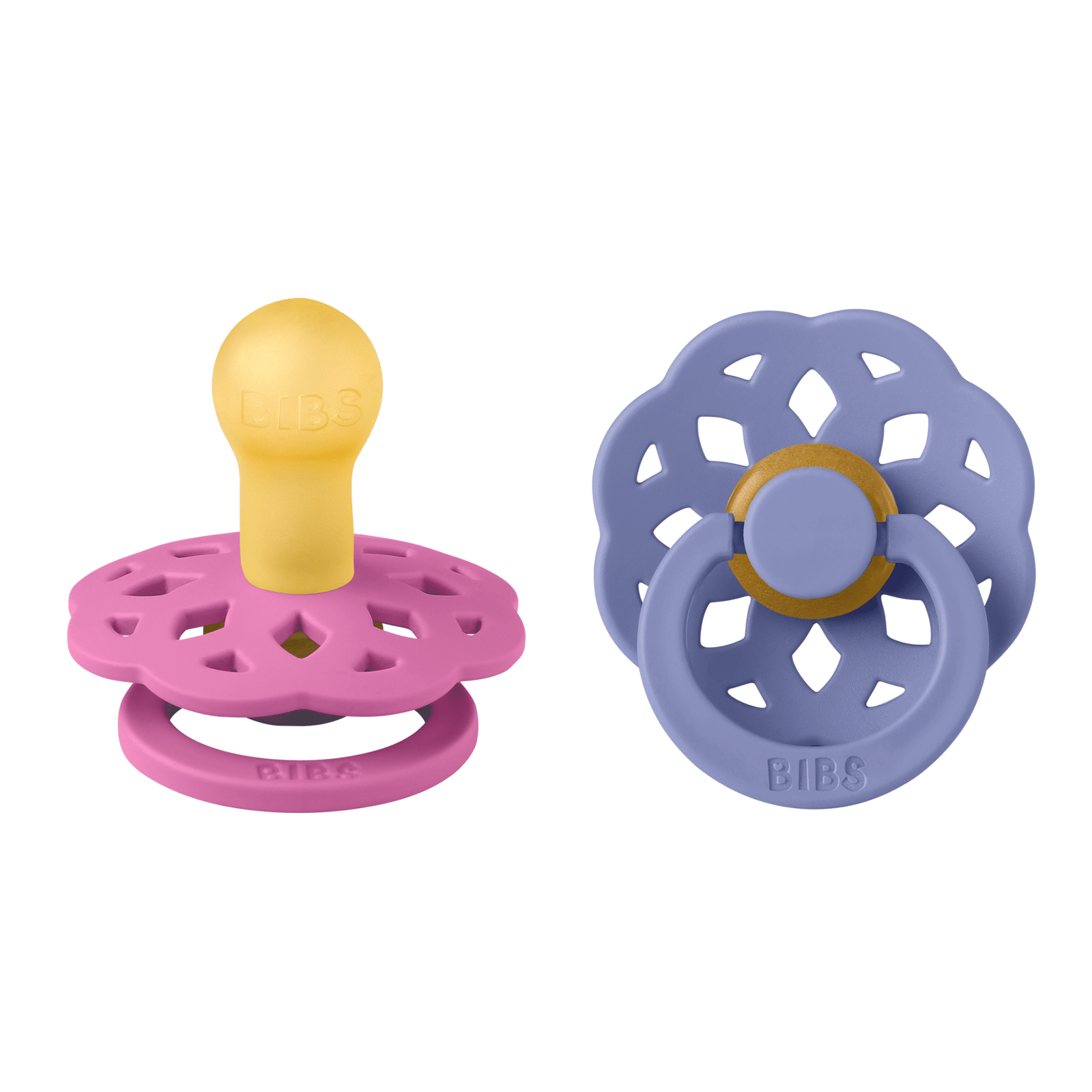 BIBS Pacifier Boheme Latex 0+ månader Size 1 Bubblegum/Peri 2 st