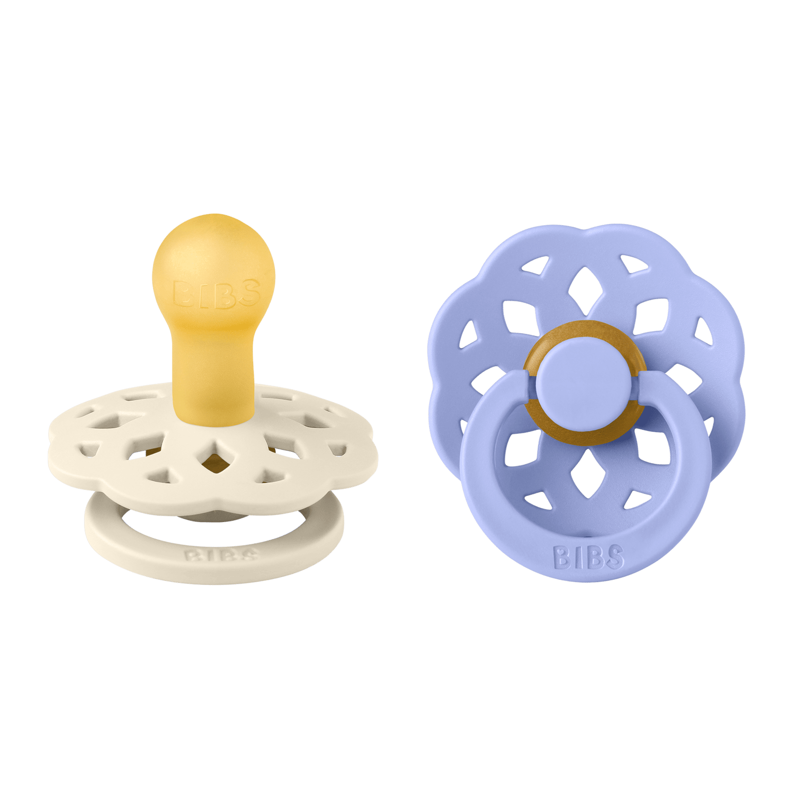 BIBS Pacifier Boheme Latex 0+ månader Size 1 Ivory/Hush 2 st