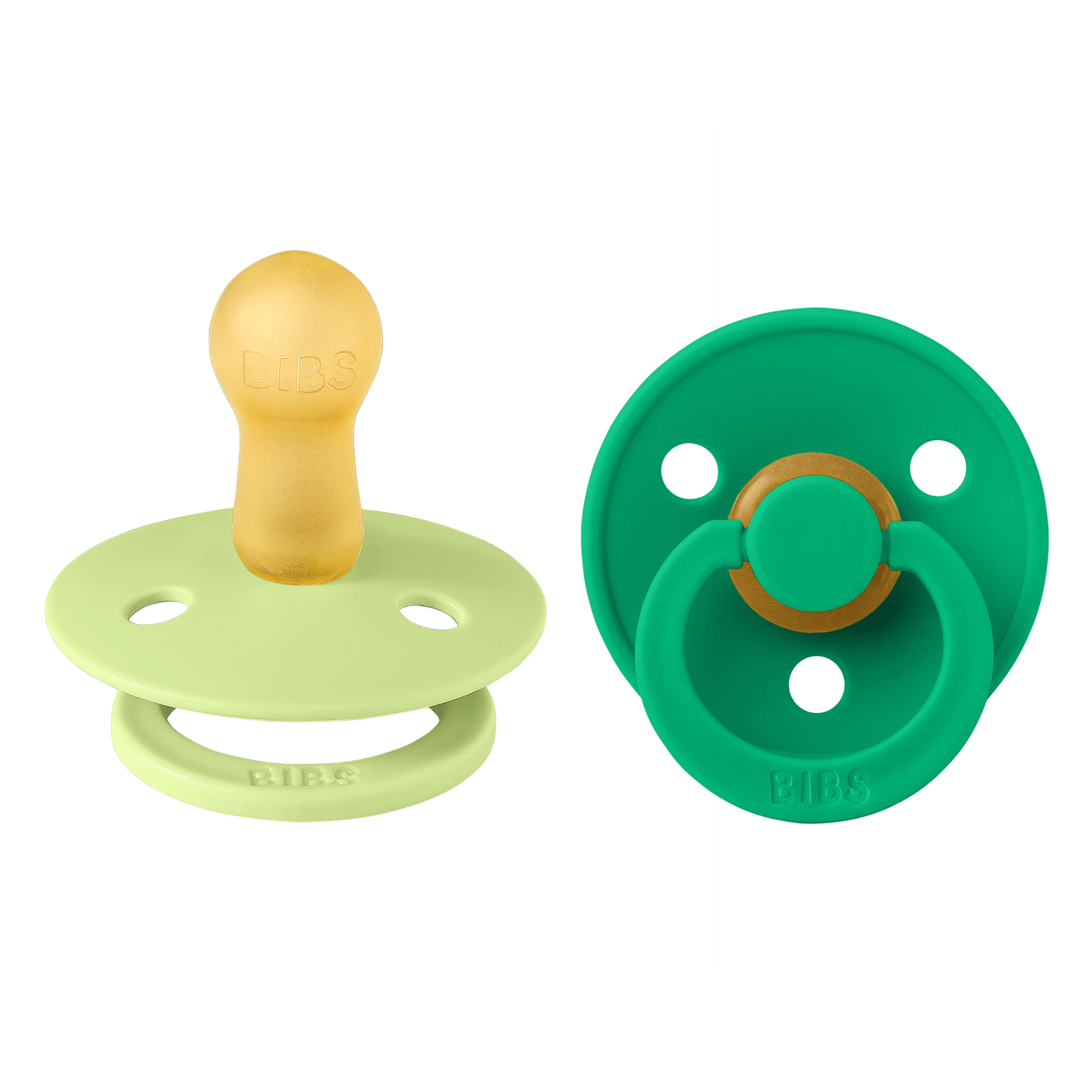 BIBS Pacifier Colour Latex 6+ månader Size 2 Matcha/Cactus 2 st