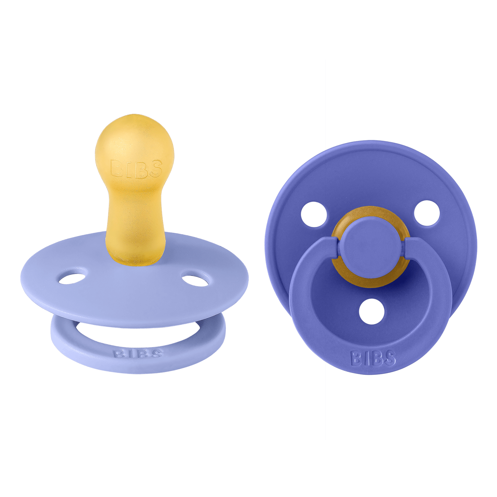 BIBS Pacifier Colour Latex 6+ månader Size 2 Hush/Grape 2 st