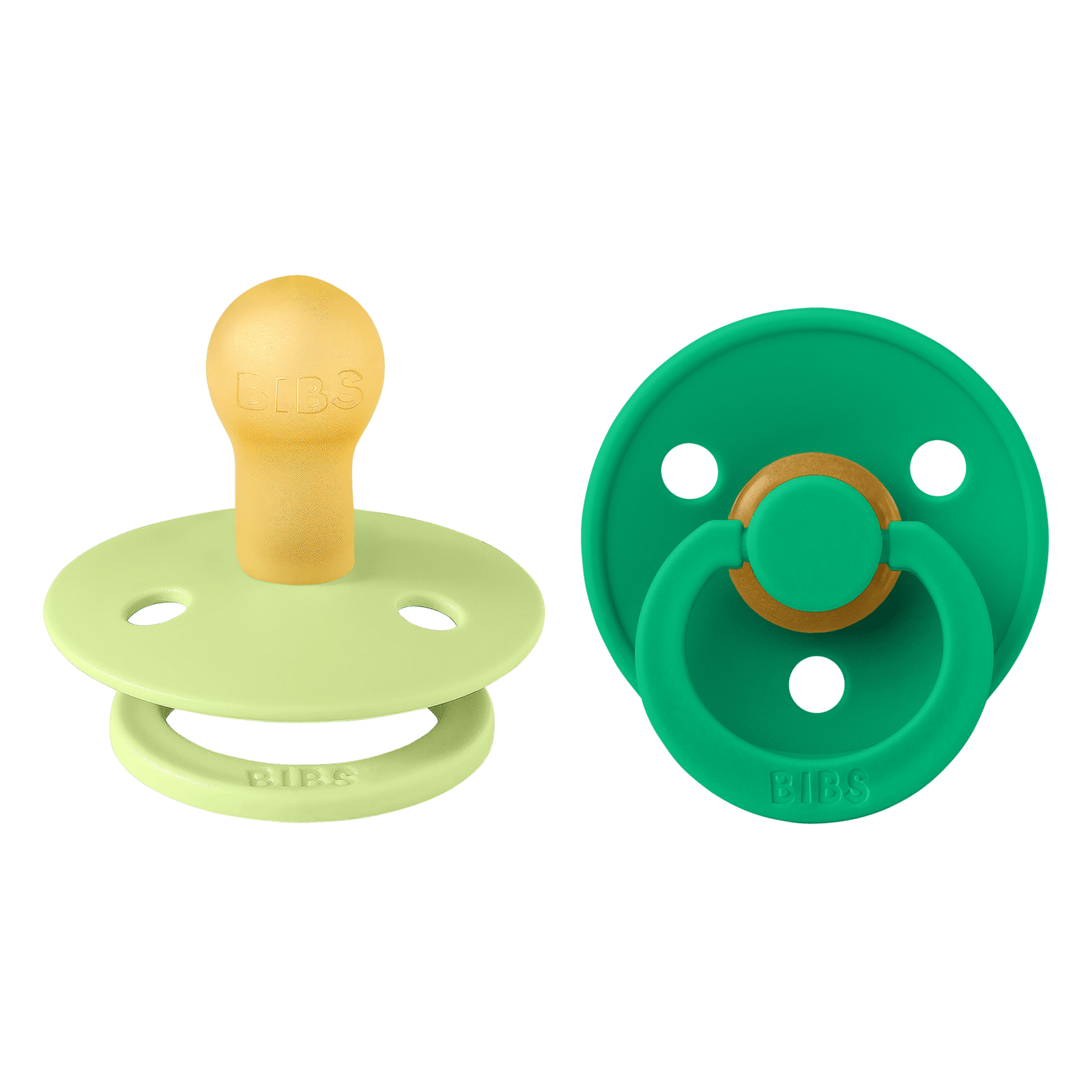 BIBS Pacifier Colour Latex 0+ månader Size 1 Matcha/Cactus 2 st