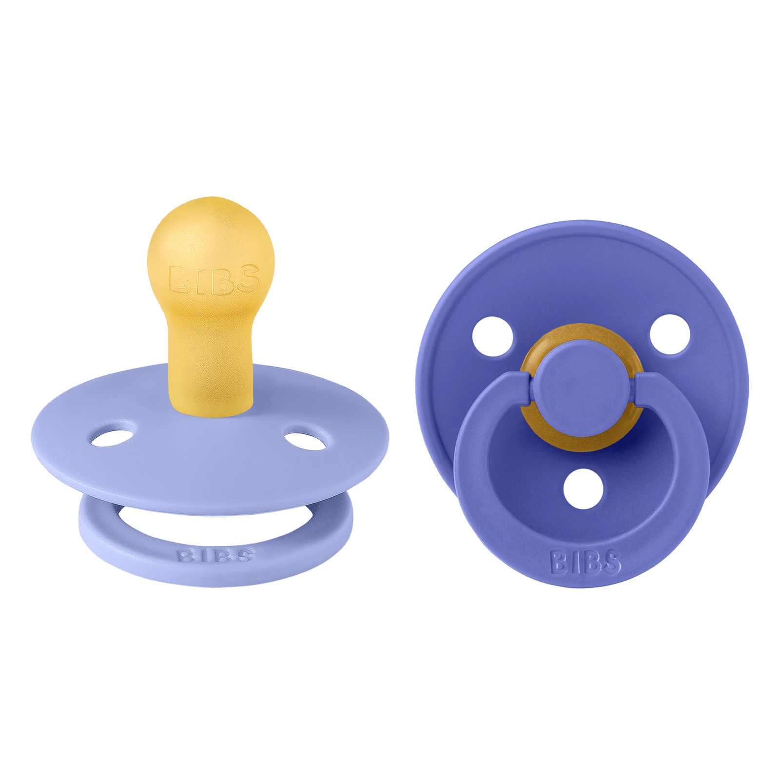 BIBS Pacifier Colour Latex 0+ månader Size 1 Hush/Grape 2 st