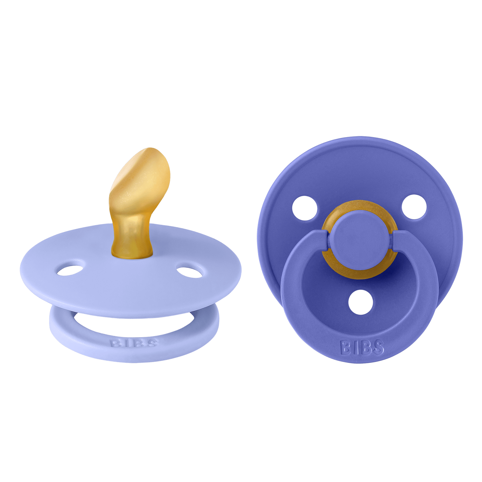 BIBS Pacifier Colour Anatomical Latex 0+ månader Size 1 Hush/Grape 2 st