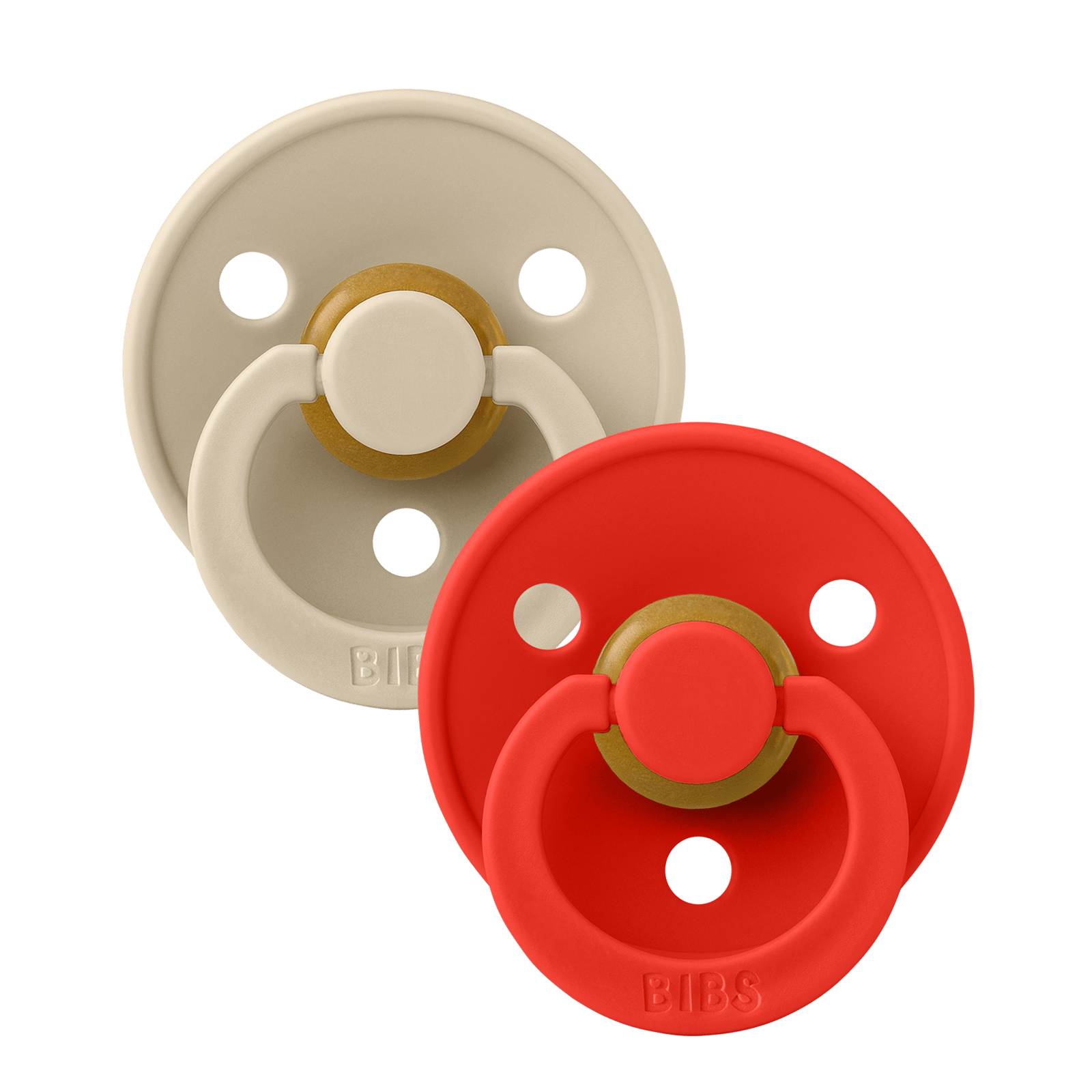 BIBS Pacifier Colour Anatomical Latex 0+ månader Size 1 Vanilla/Candy Apple 2 st