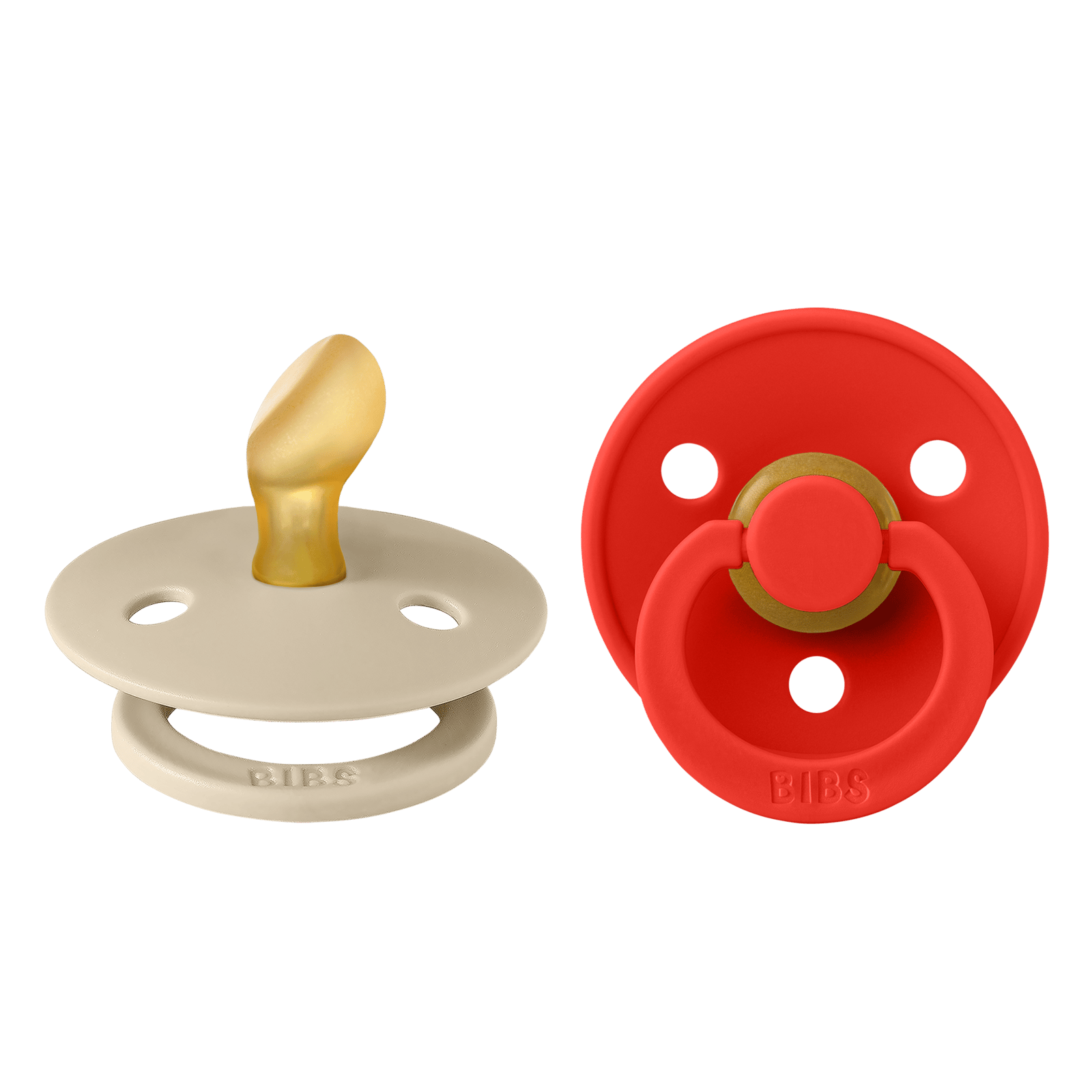BIBS Pacifier Colour Anatomical Latex 0+ månader Size 1 Vanilla/Candy Apple 2 st