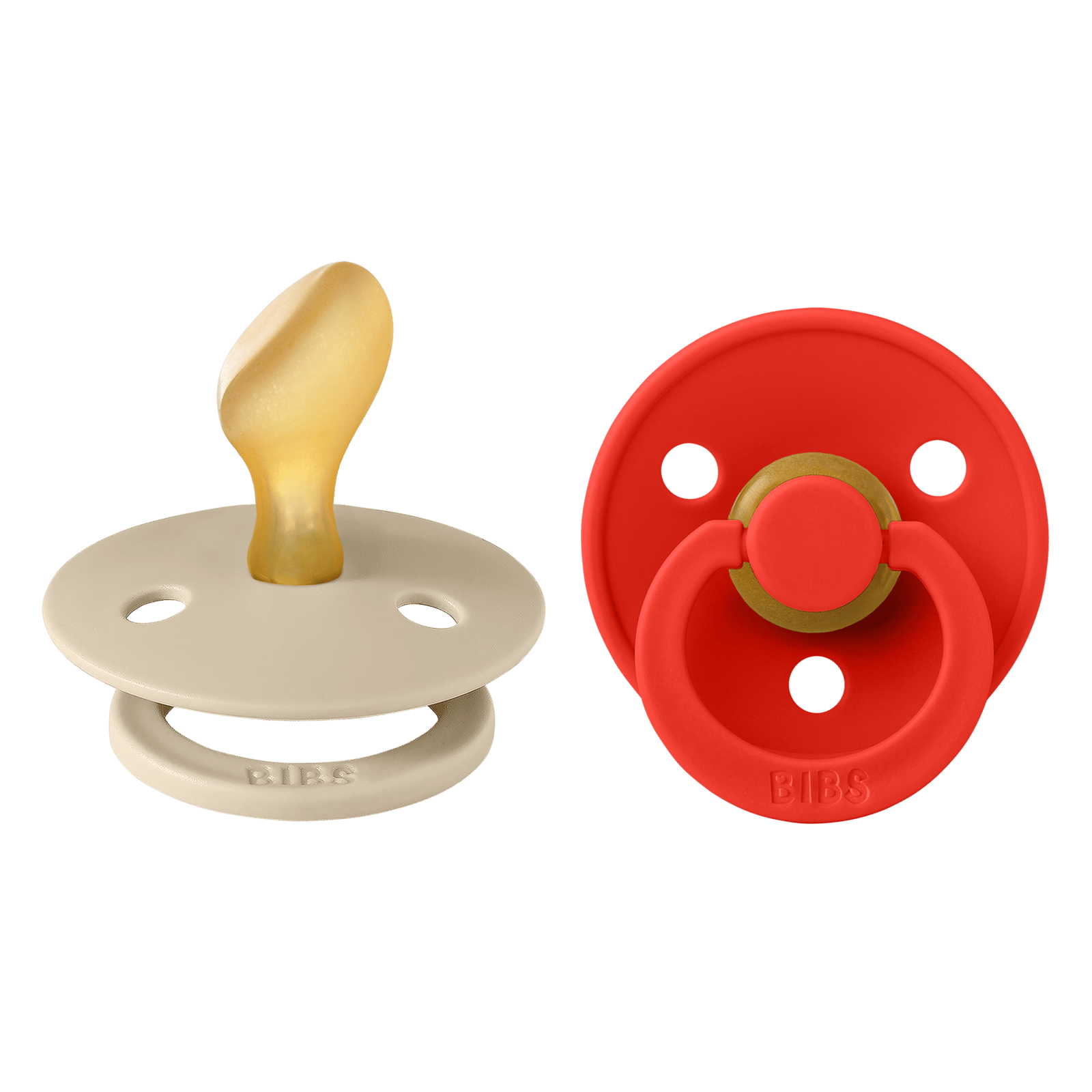 BIBS Pacifier Colour Anatomical Latex 6+ månader Size 2 Vanilla/Candy Apple 2 st