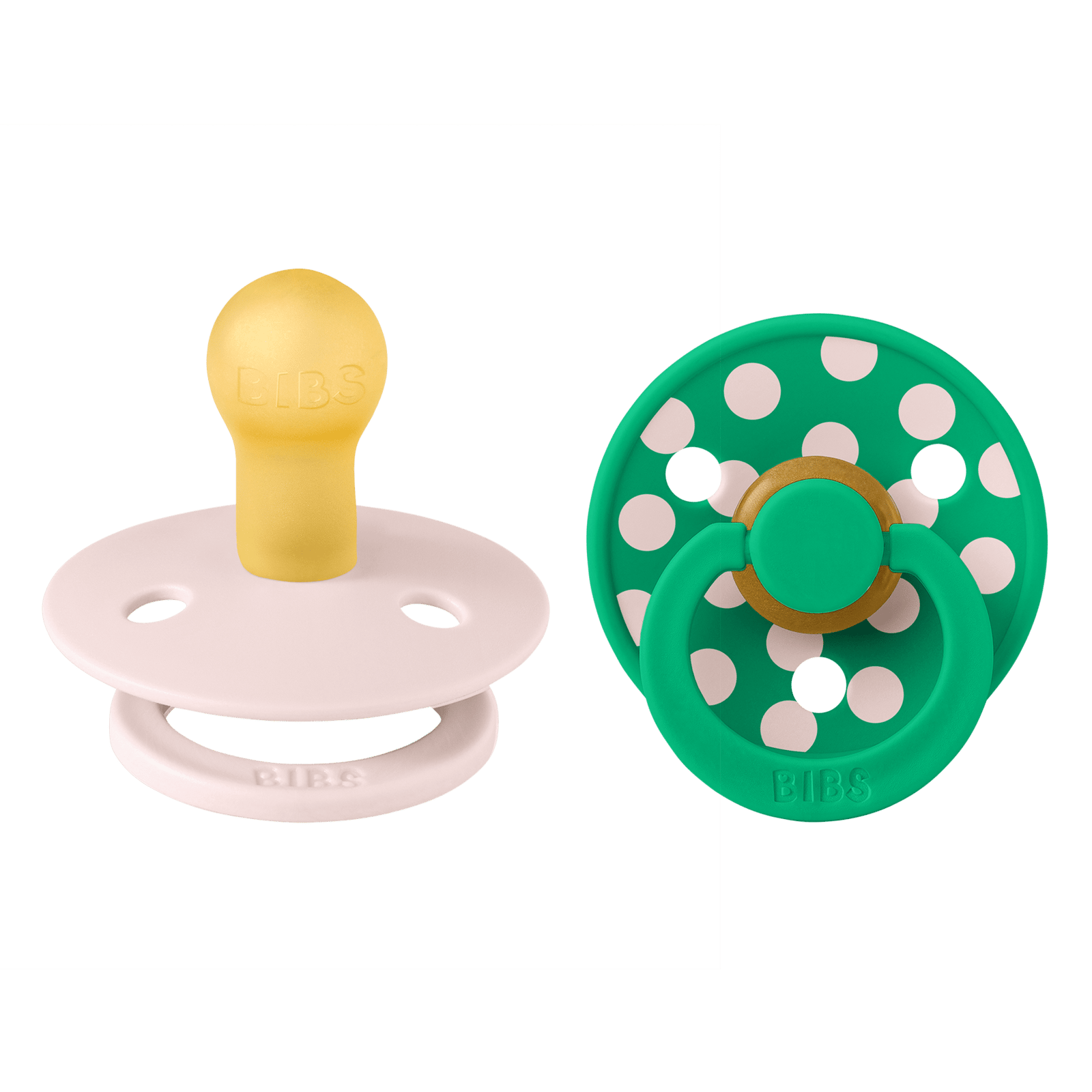 BIBS Pacifier Studio Colour Polka Latex Size 1 Petal/Cactus 2 st