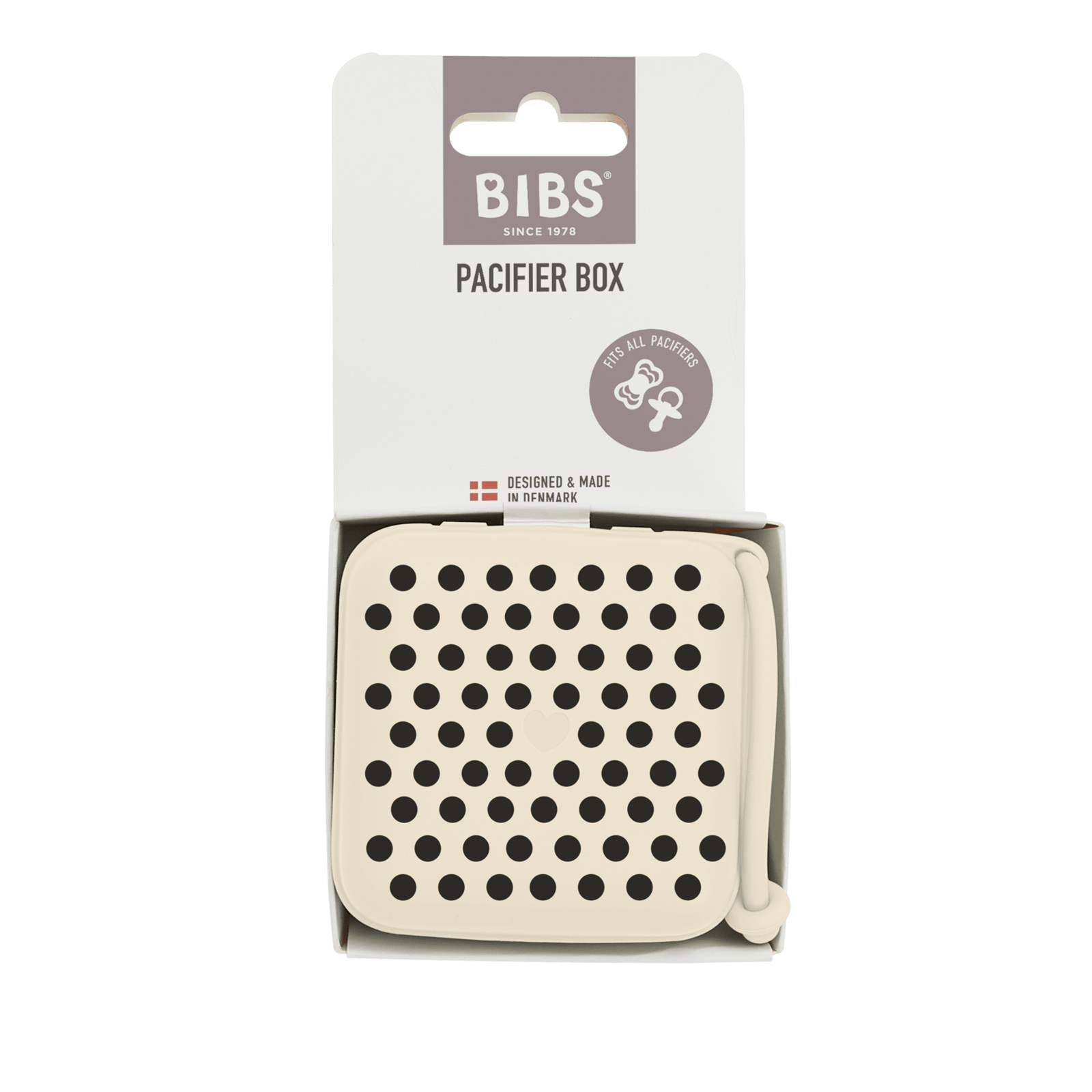 BIBS Studio Pacifier Box Polka Ivory Black 1 st