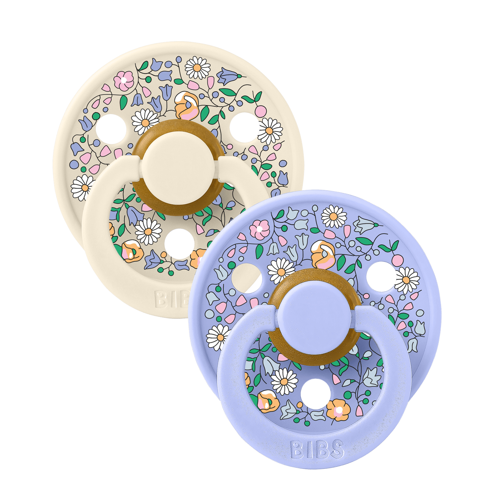 BIBS x Liberty Pacifier Colour Chloe Meadow Latex 0+ månader Size 1 Ivory Mix 2 st