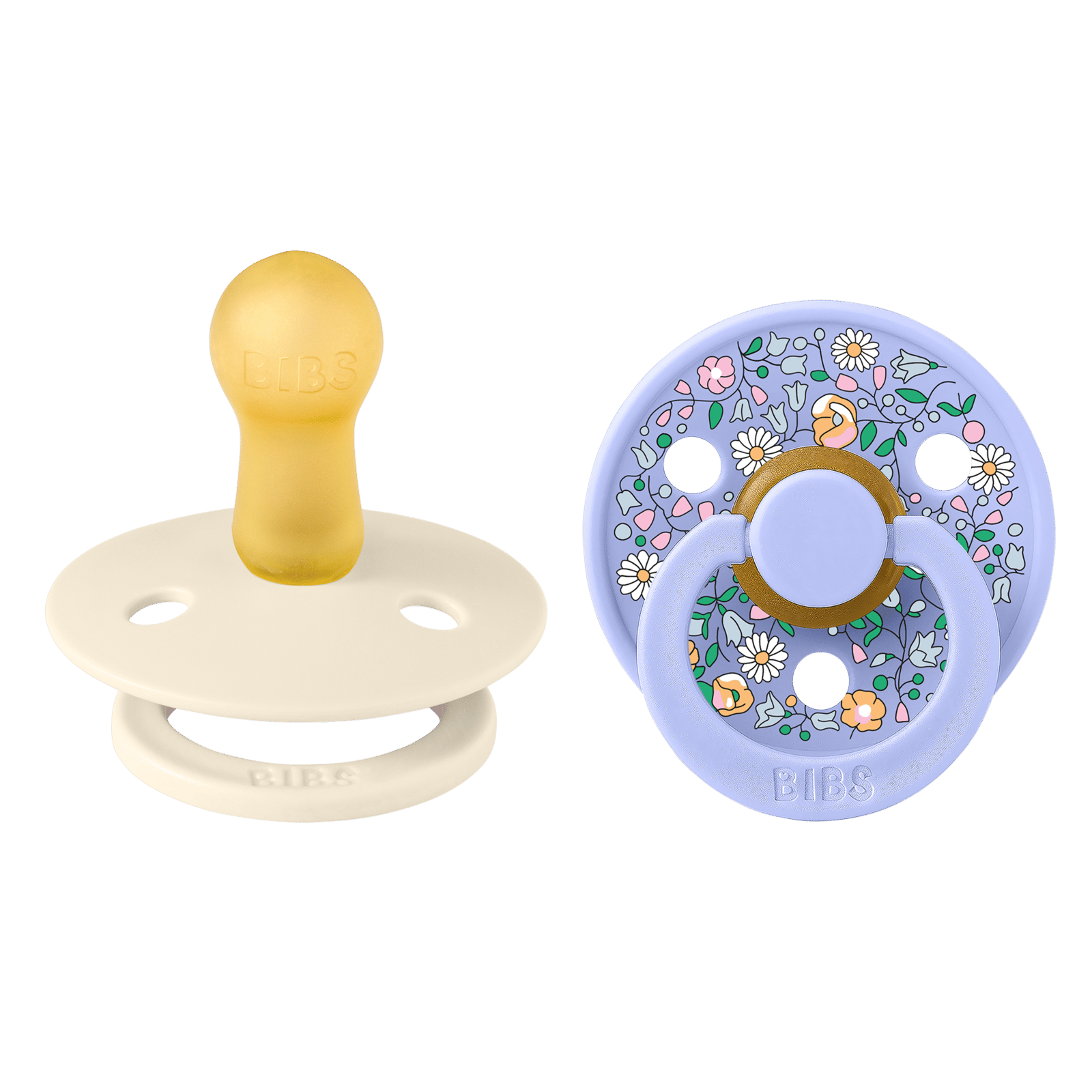 BIBS x Liberty Pacifier Colour Chloe Meadow Latex 6+ månader Size 2 Ivory Mix 2 st