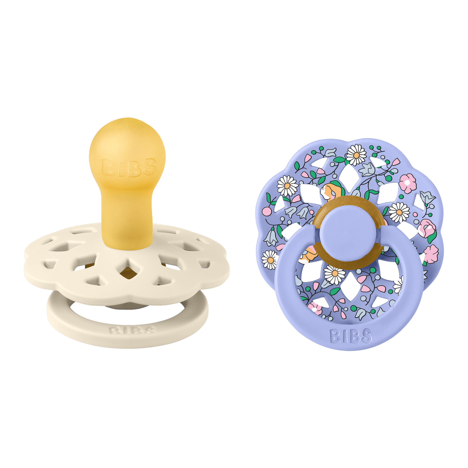 BIBS x Liberty Pacifier Boheme Chloe Meadow Latex 0+ månader Size 1 Ivory Mix 2 st