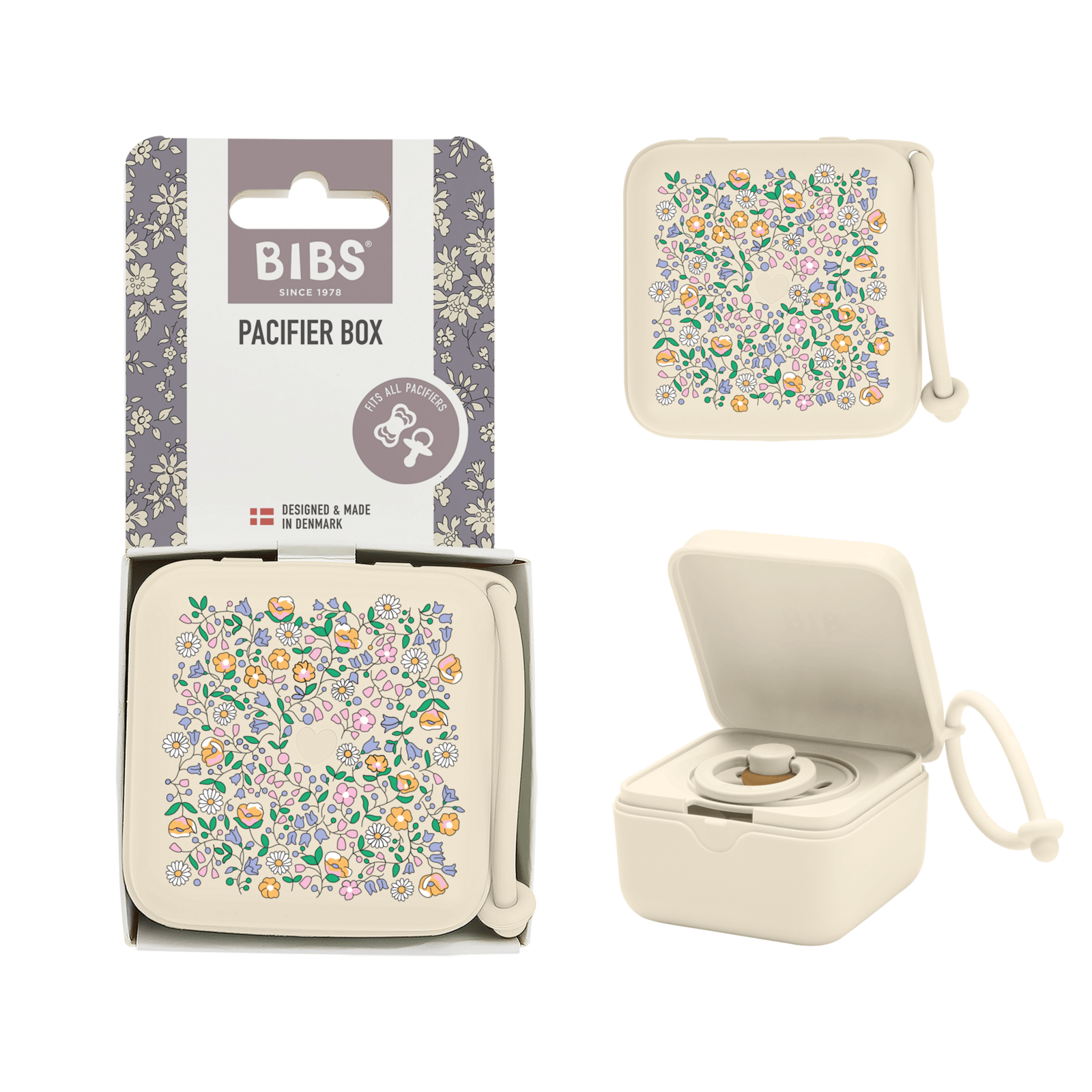 BIBS x Liberty Pacifier Box Chloe Meadow Ivory