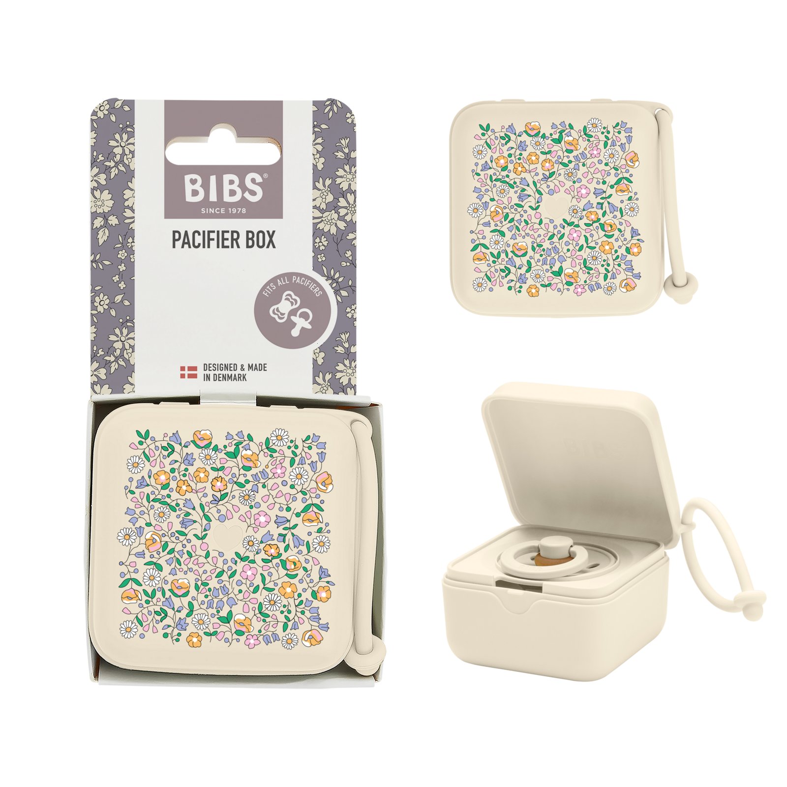 BIBS x Liberty Pacifier Box Chloe Meadow Ivory