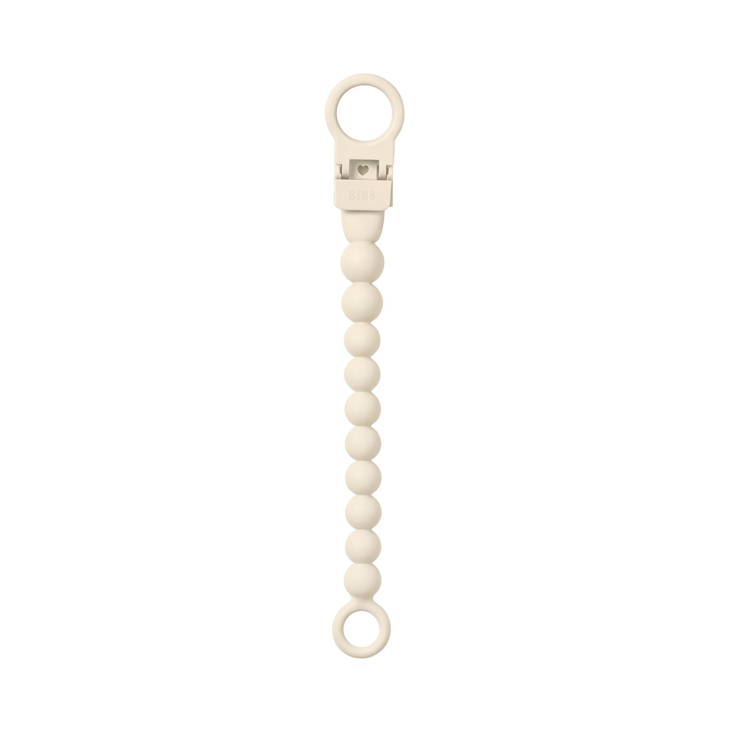 BIBS Pacifier Clip Beaded Ivory