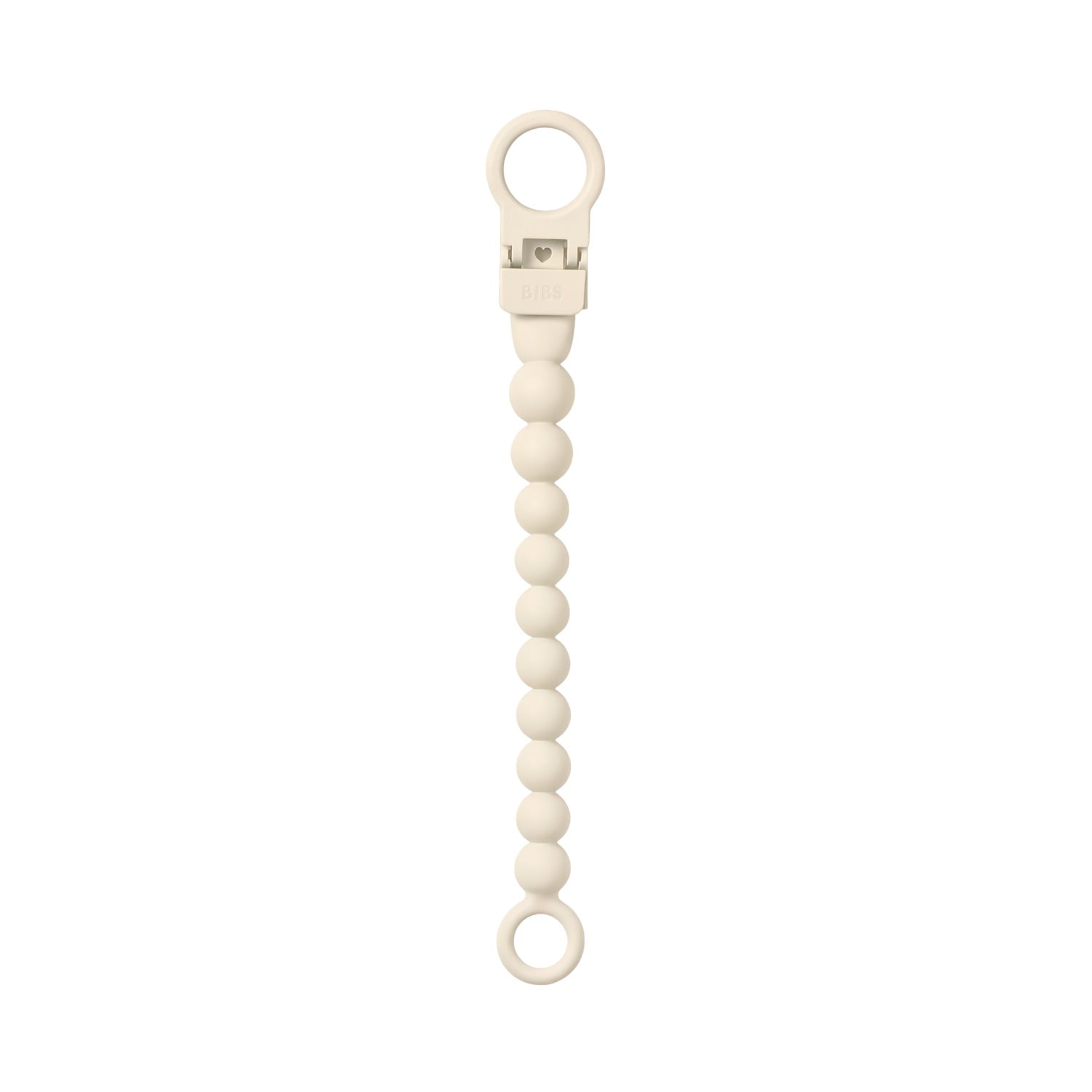BIBS Pacifier Clip Beaded Ivory
