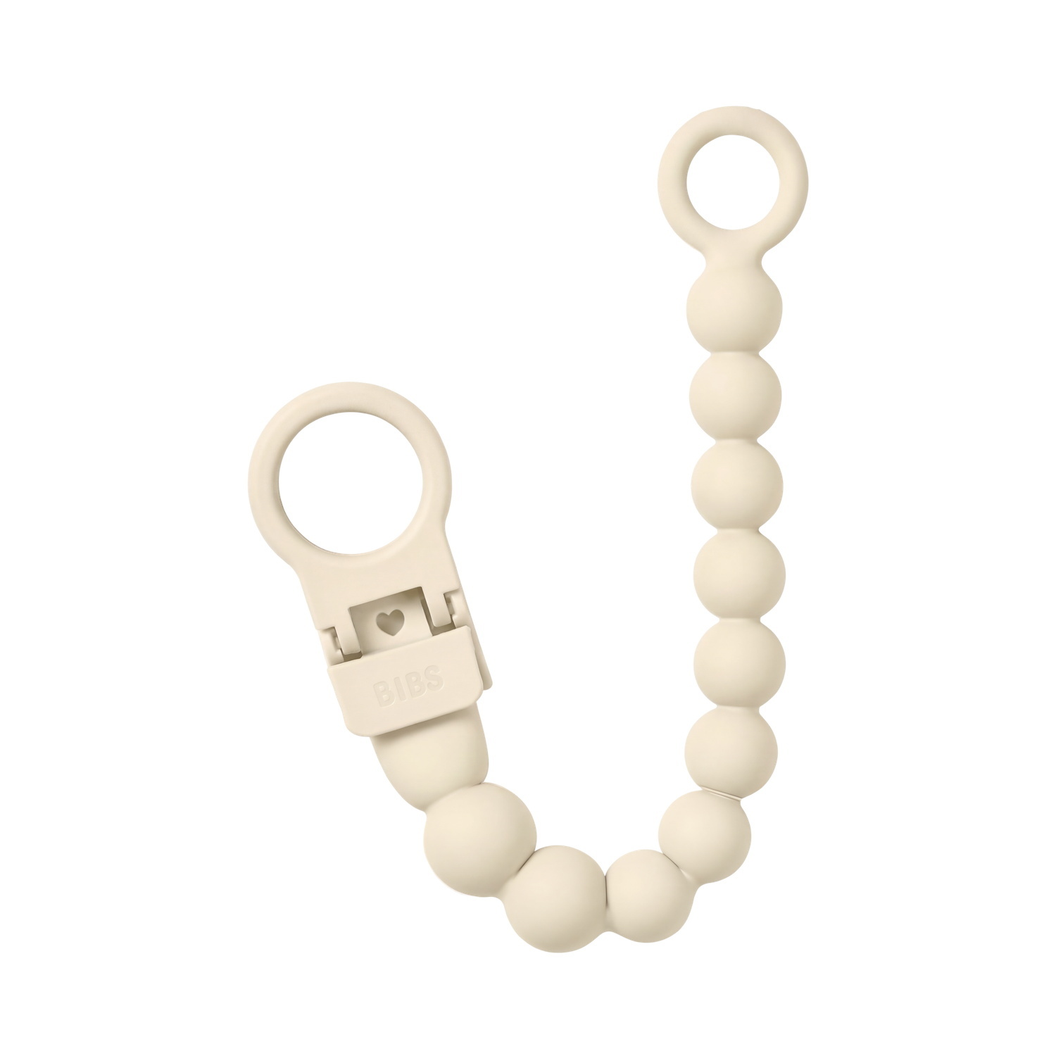BIBS Pacifier Clip Beaded Ivory