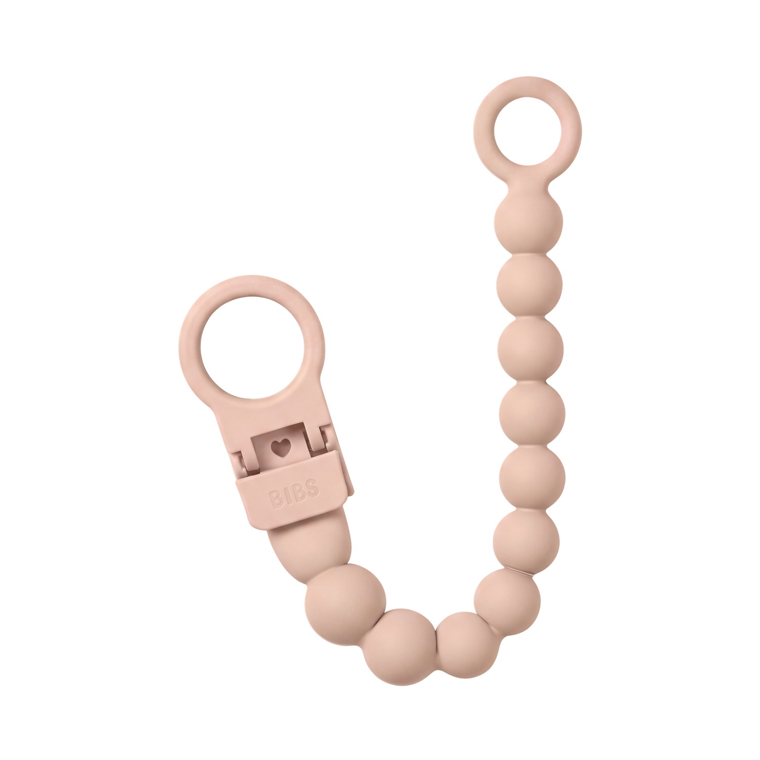 BIBS Pacifier Clip Beaded Blush