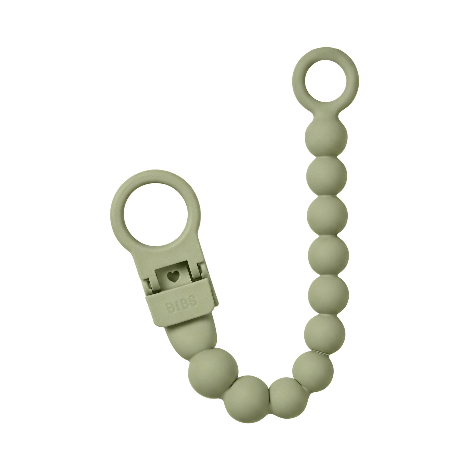 BIBS Pacifier Clip Beaded Sage