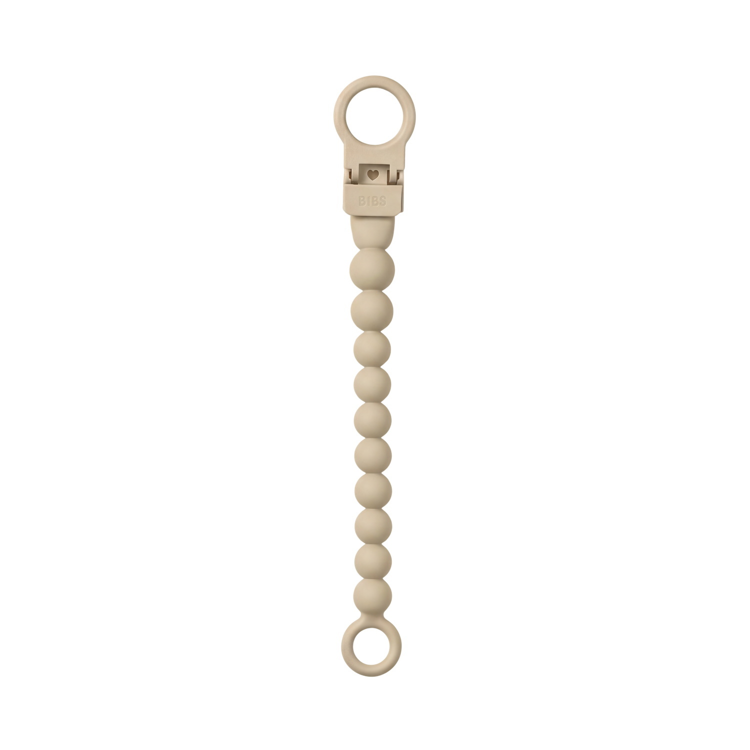 BIBS Pacifier Clip Beaded Vanilla
