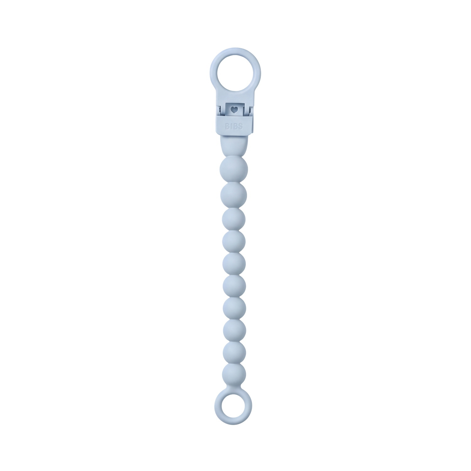 BIBS Pacifier Clip Beaded Baby Blue