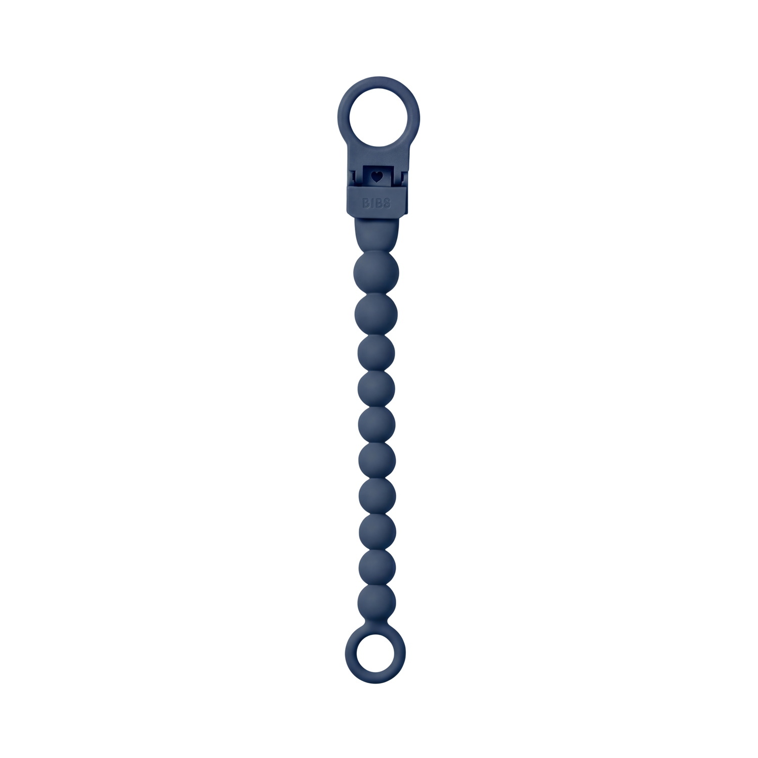 BIBS Pacifier Clip Beaded Steel Blue