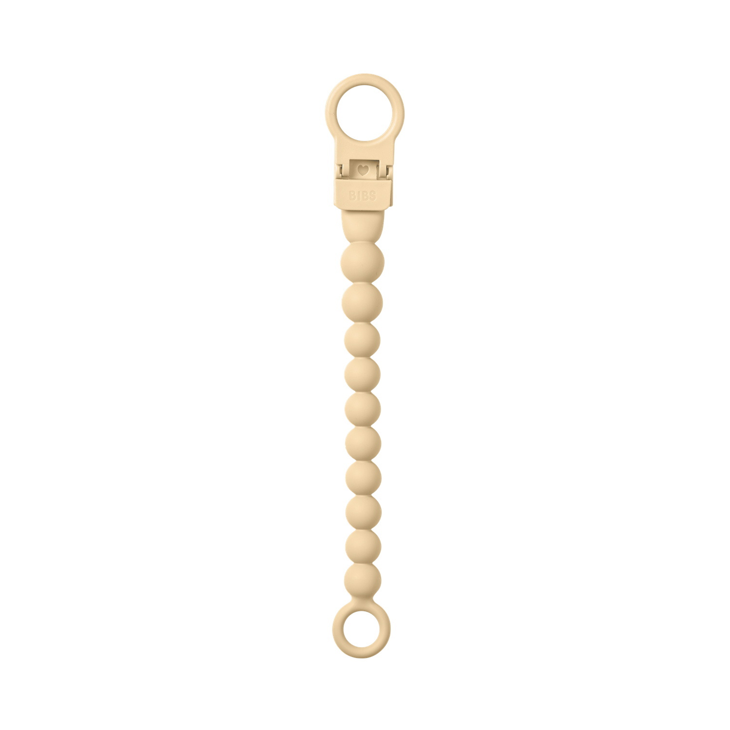 BIBS Pacifier Clip Beaded Pale Butter