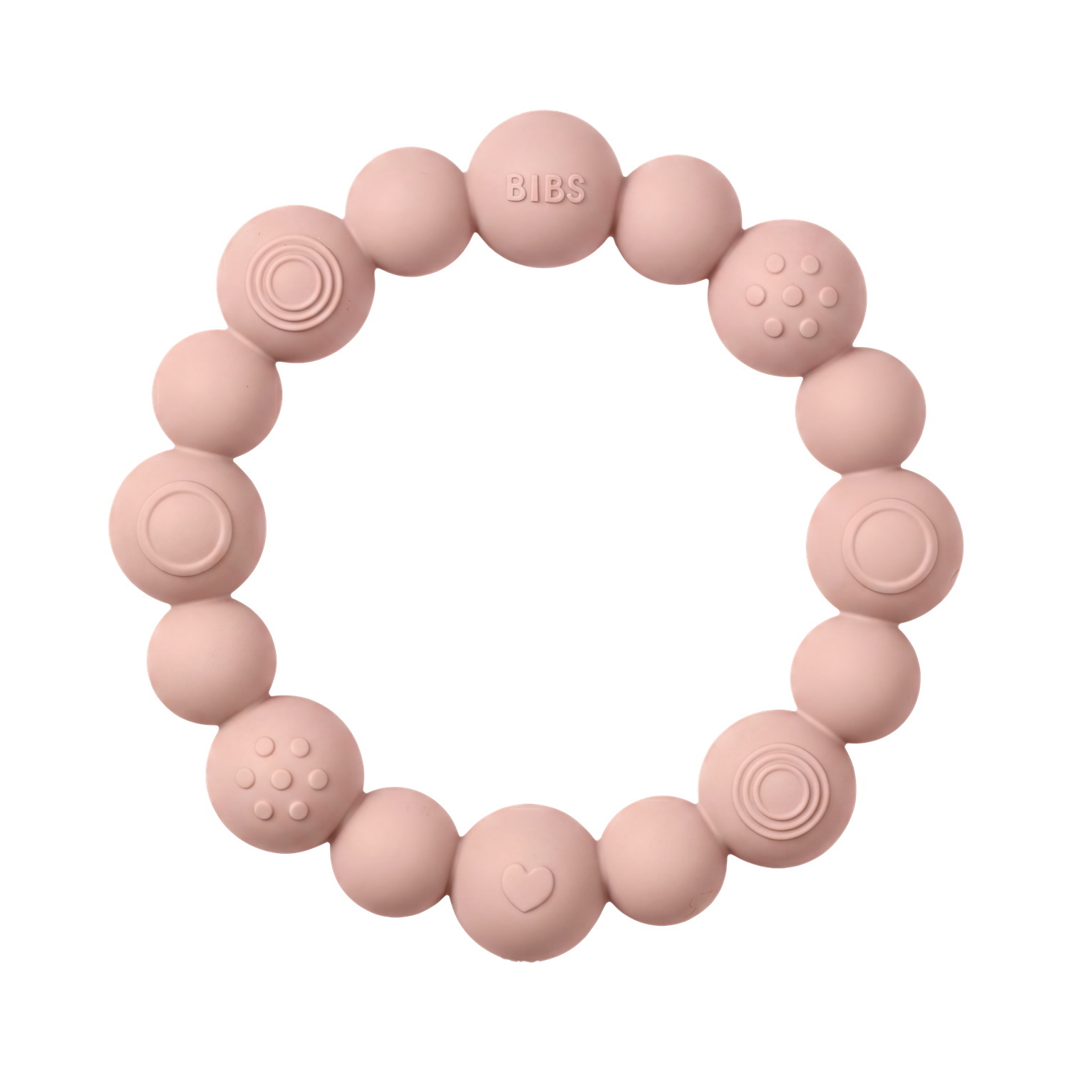BIBS Teething Ring Beaded Blush