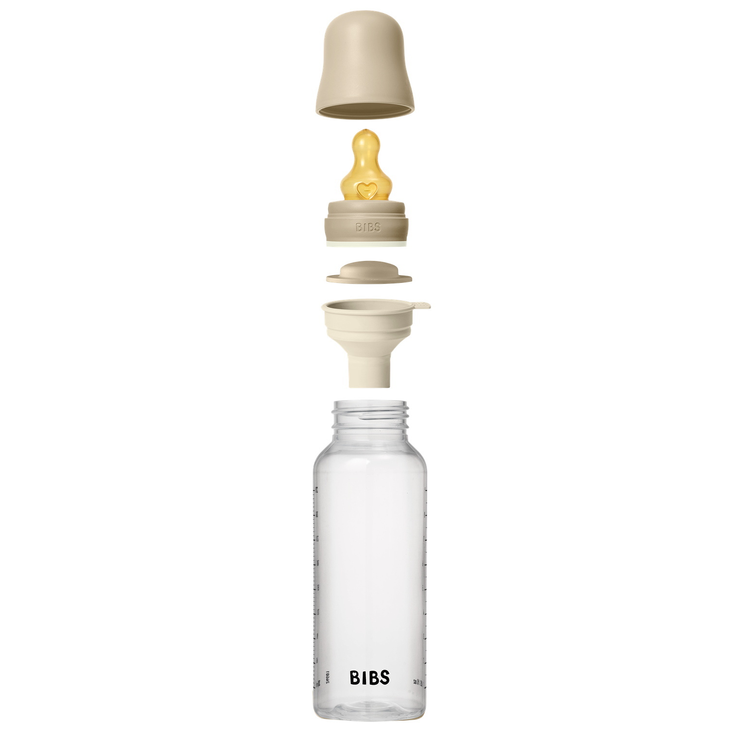 BIBS Baby Bottle Round Latex 1 pack 270 ml Medium Flow Vanilla GLOW