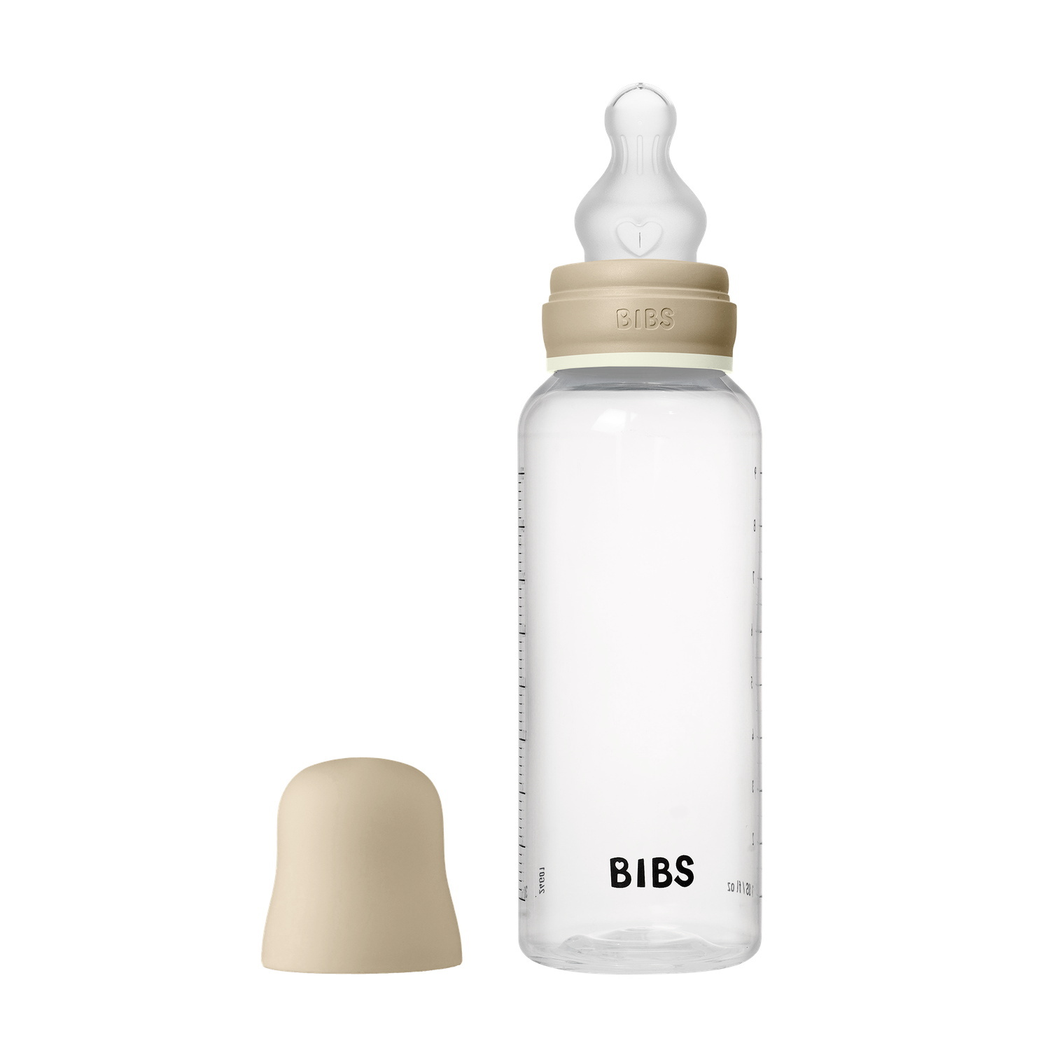 BIBS Baby Bottle Round Silicone 1 pack 270 ml Medium Flow Vanilla GLOW