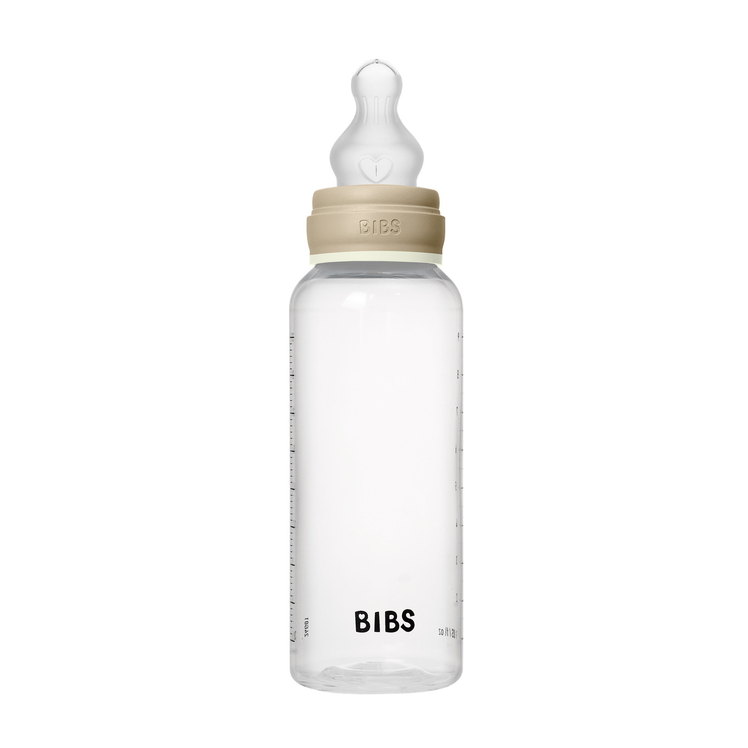 BIBS Baby Bottle Round Silicone 1 pack 270 ml Medium Flow Vanilla GLOW
