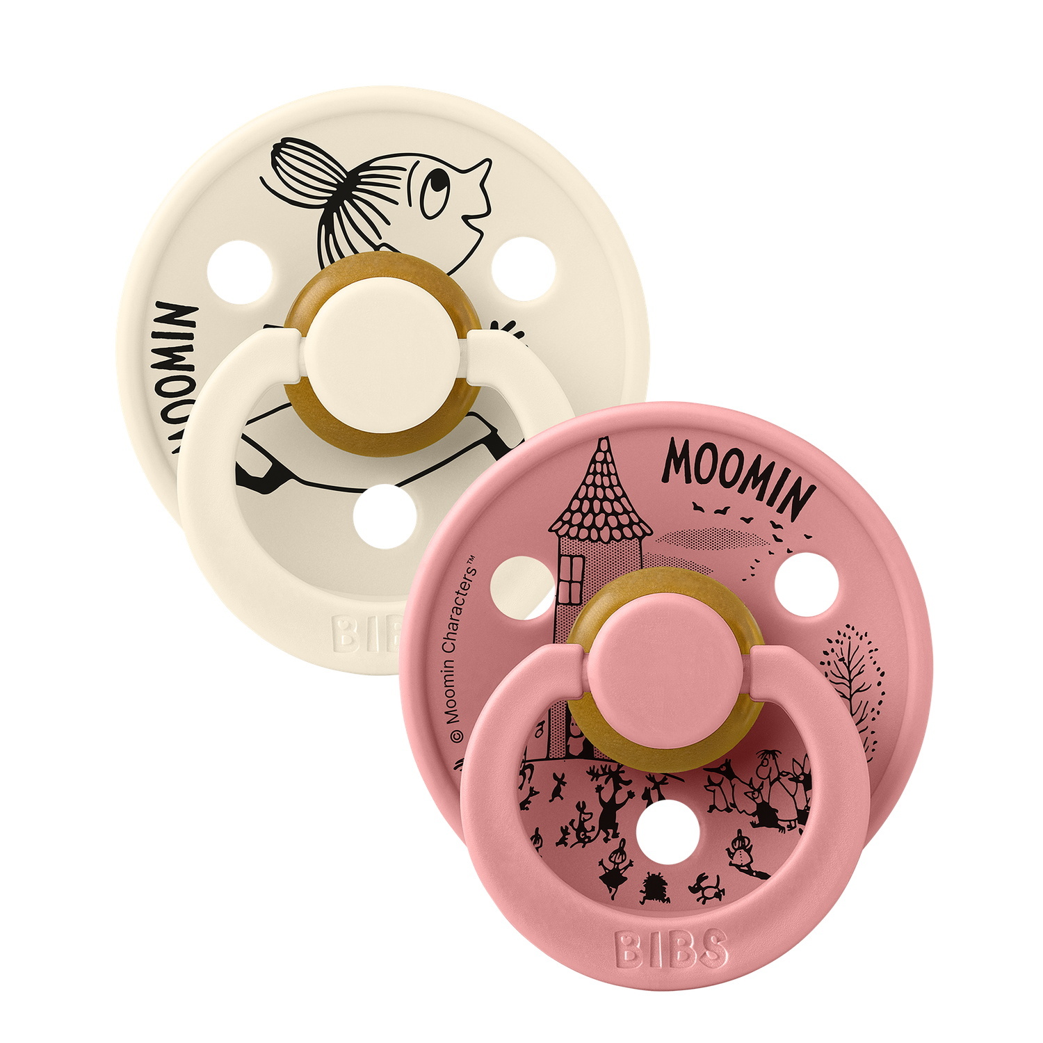 BIBS x Moomins Pacifier Colour Little My 2 PACK Latex Size 2 Ivory/Dusty Pink