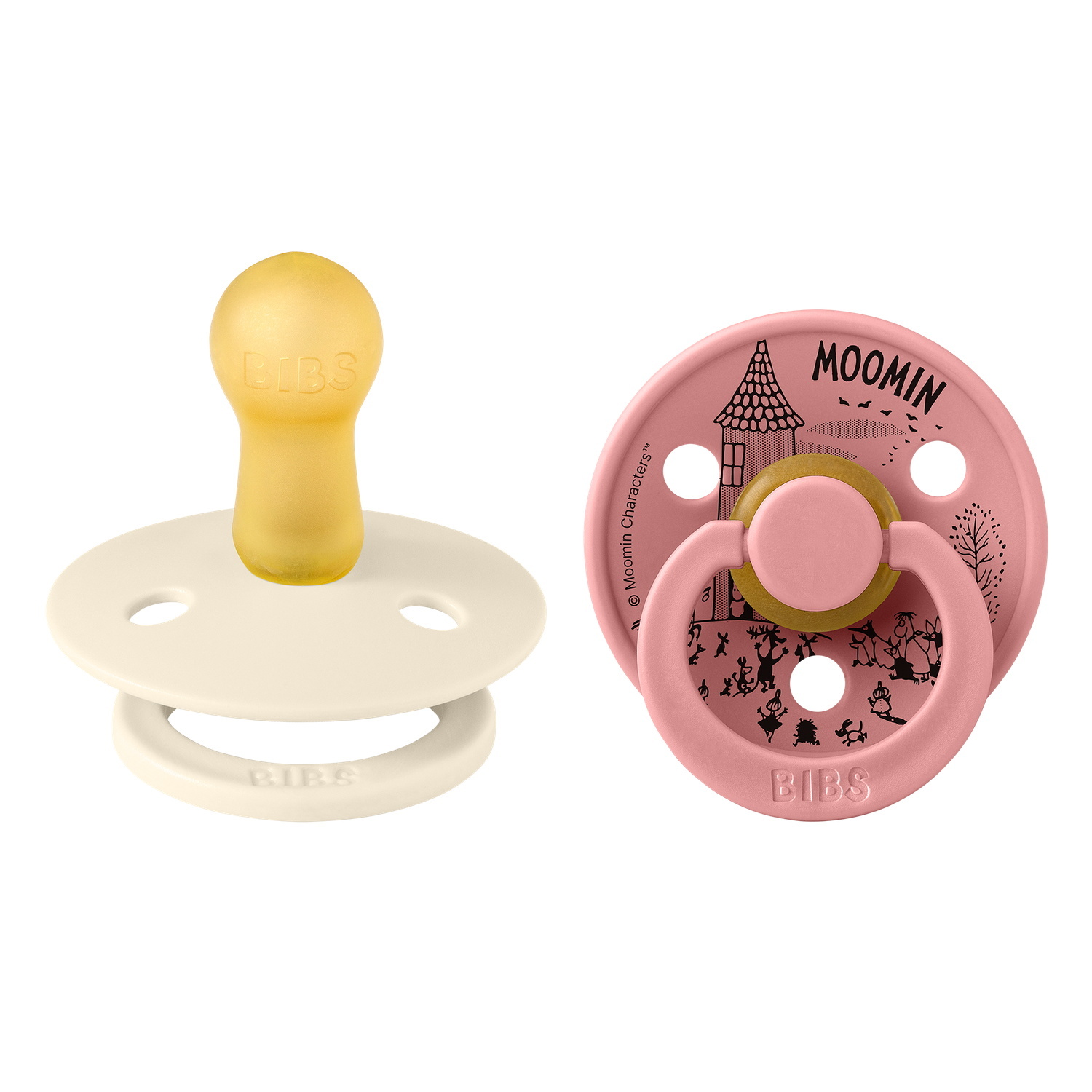 BIBS x Moomins Pacifier Colour Little My 2 PACK Latex Size 2 Ivory/Dusty Pink