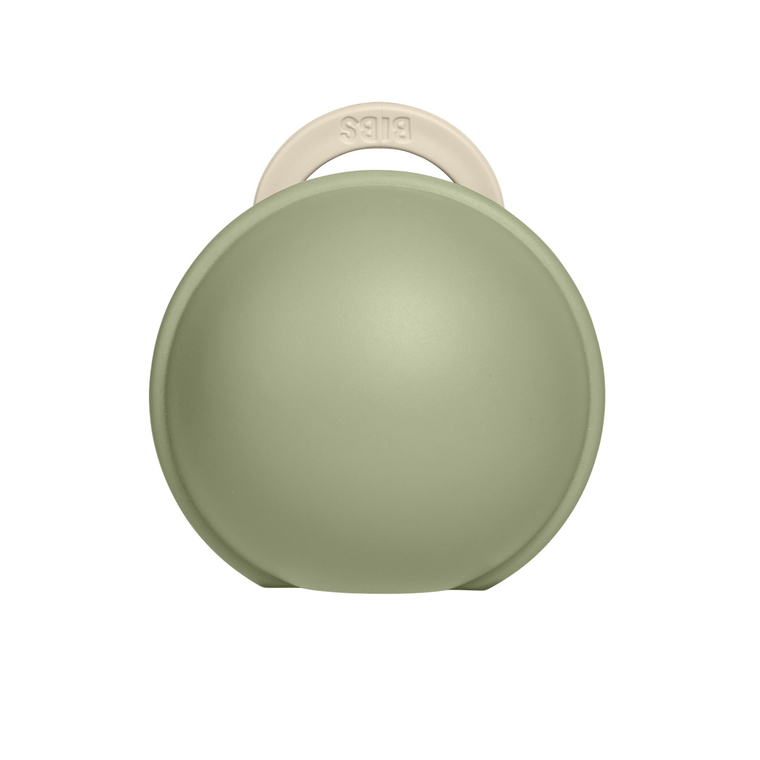 BIBS Colour Pacifier Round Latex Size 1 Ivory & BIBS Pacifier Case Mini Sage