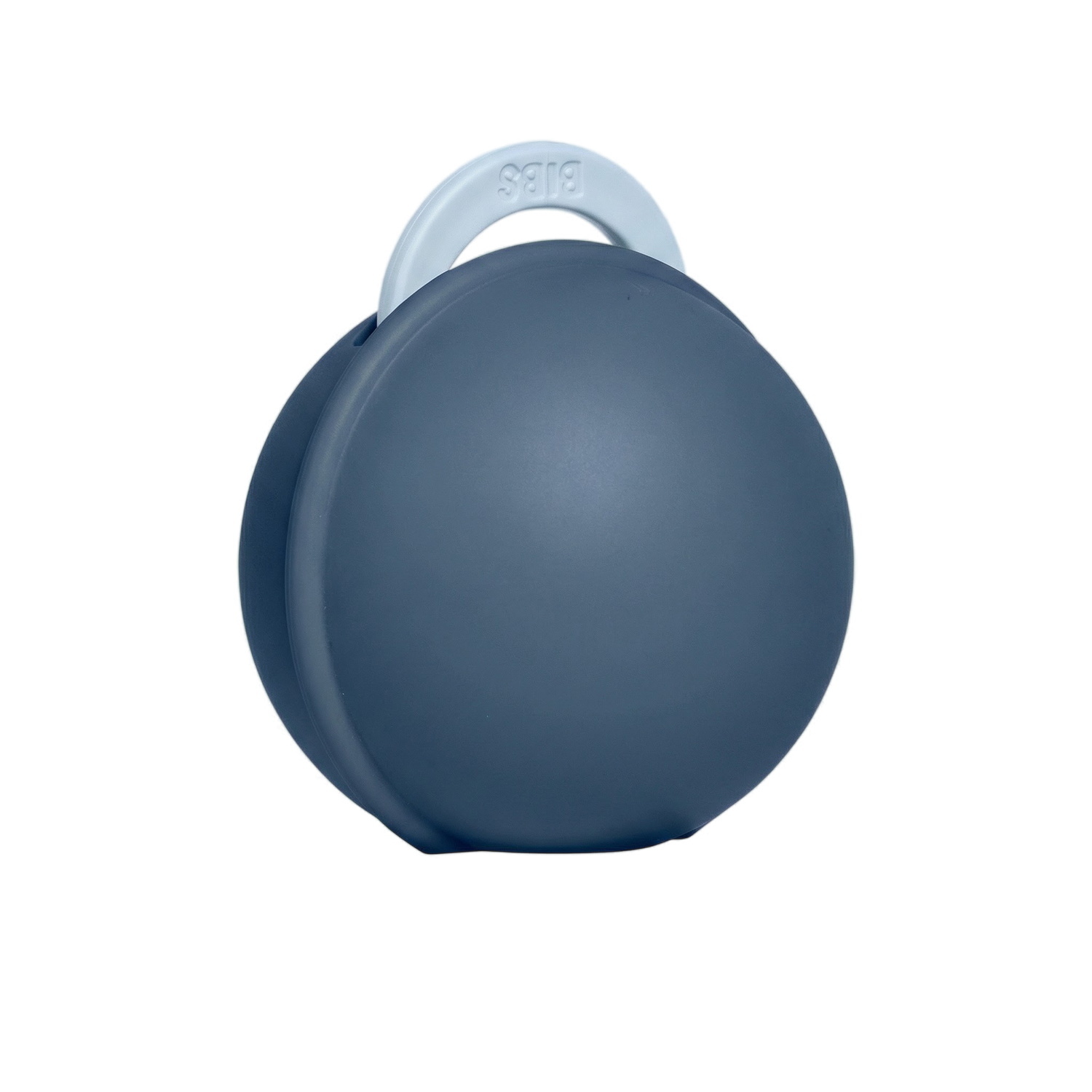 BIBS Colour Pacifier Round Latex Size 1 Baby Blue & BIBS Pacifier Case Mini Steel Blue