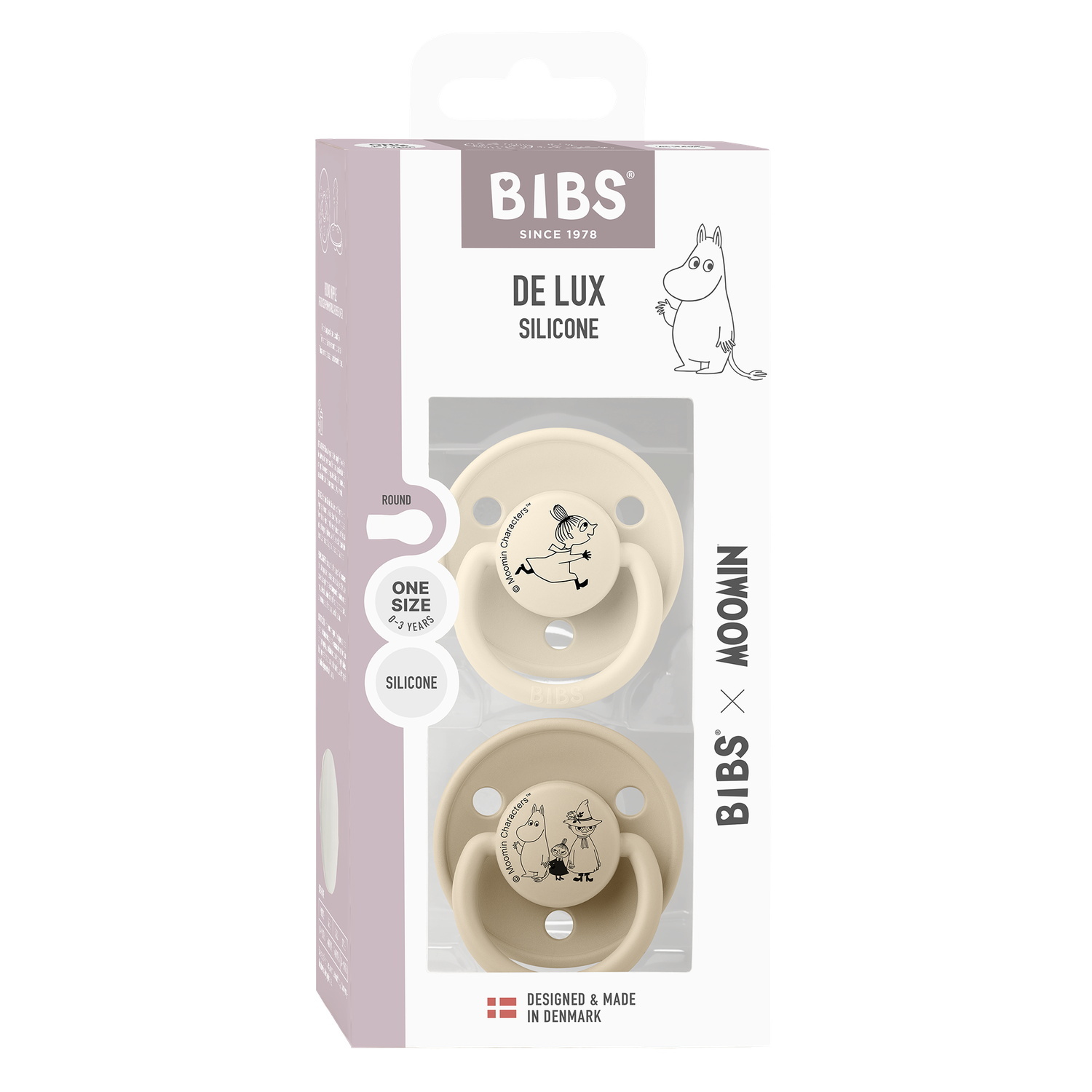 BIBS x Moomins Pacifier De Lux Little My 2 PACK Silicone Ivory/Vanilla