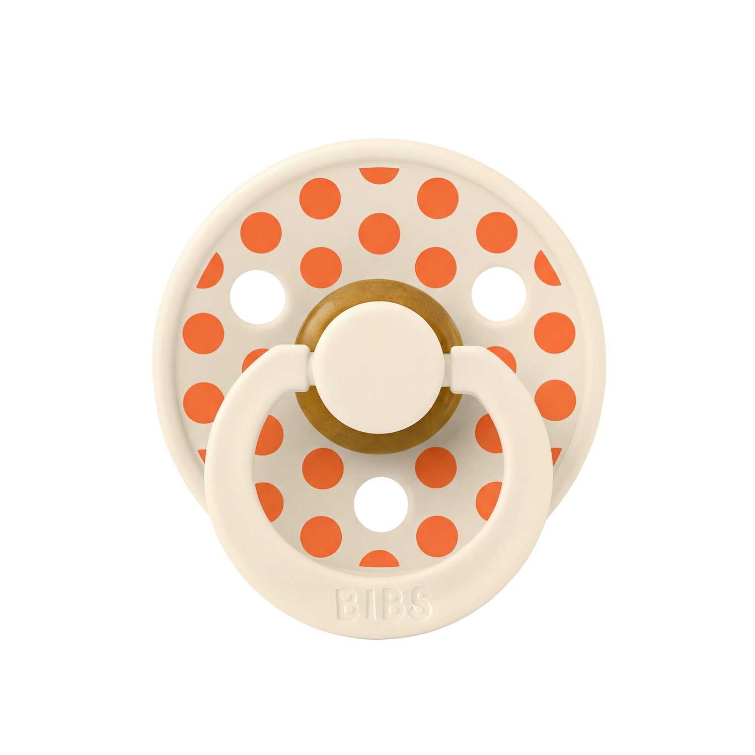 BIBS Pacifier Studio Colour Polka Medium Latex Size 1 Ivory Tango