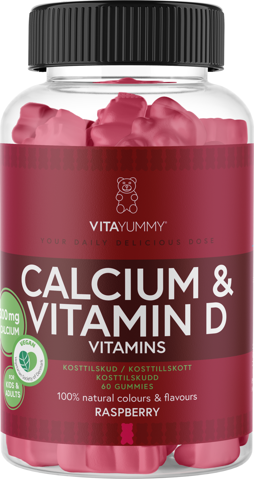 VitaYummy Calcium & Vitamin-D Raspberry 60 tuggtabletter